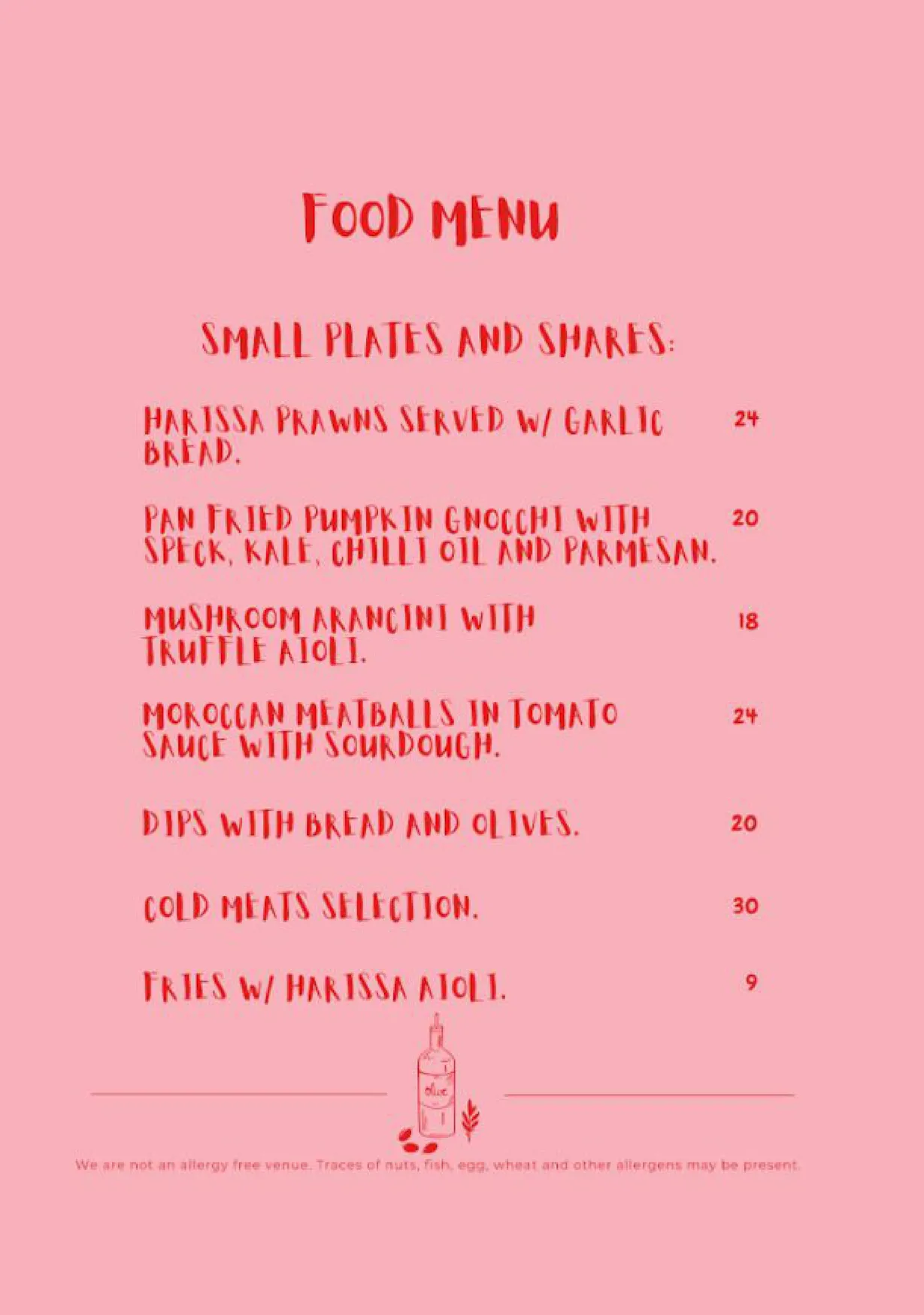 The North End Cafe menu, page 3