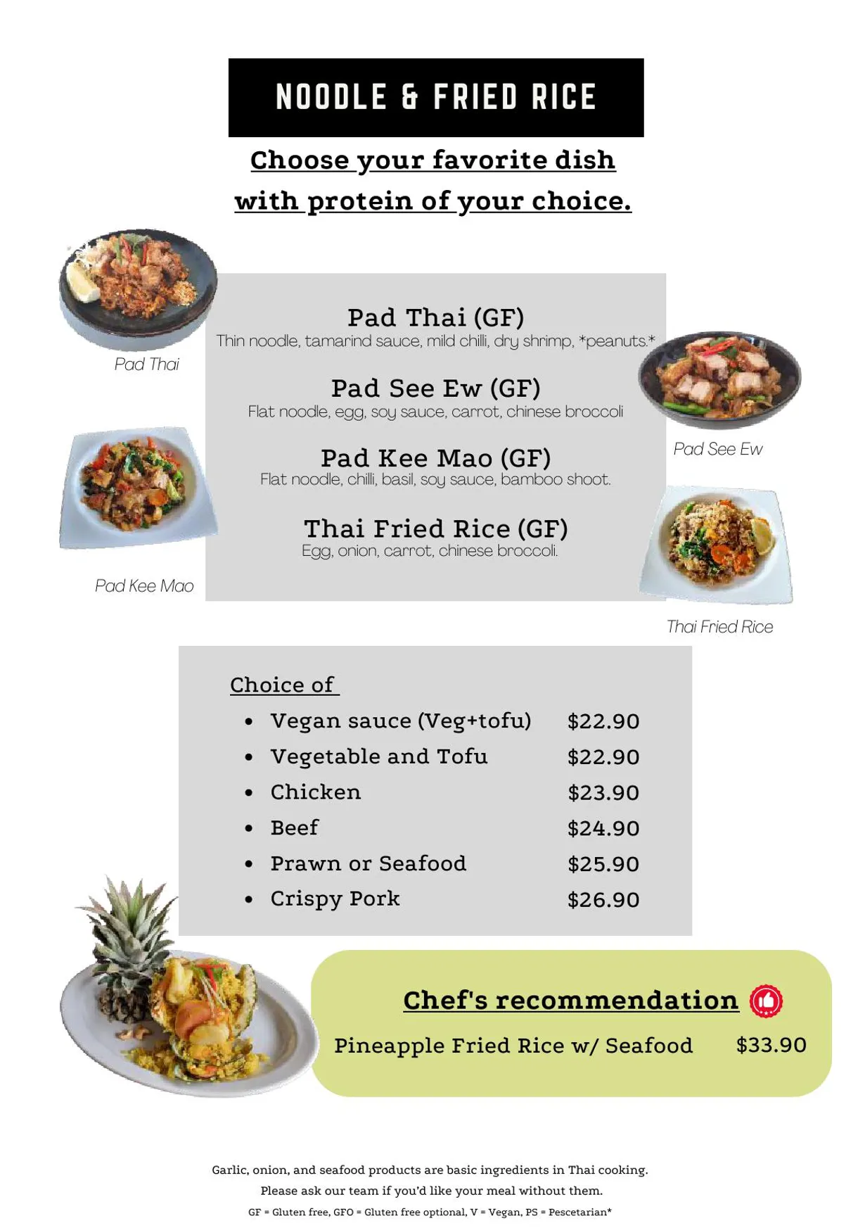 Atom Thai menu, page 7