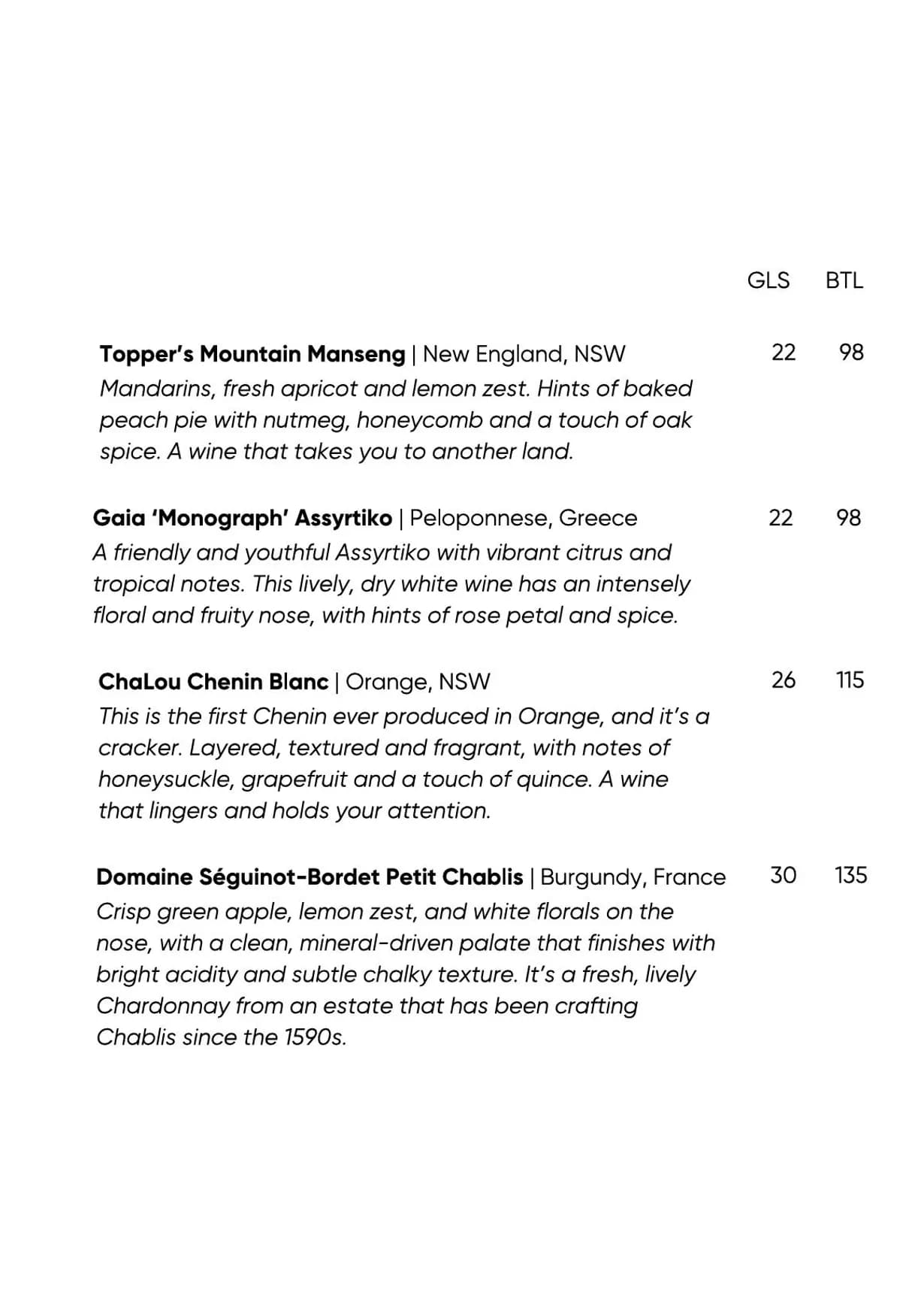 Flight Path Wine Bar menu, page 5