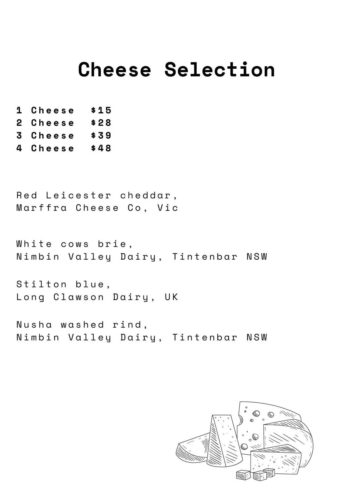 We Three menu, page 3