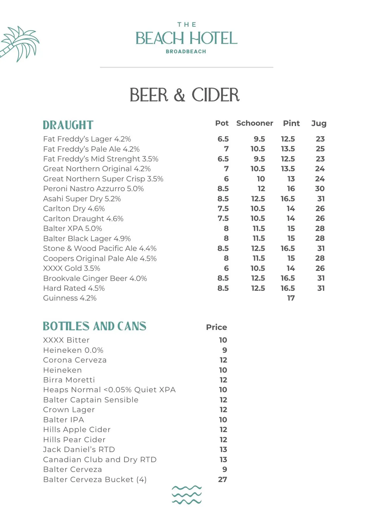 The Beach Hotel Broadbeach menu, page 8