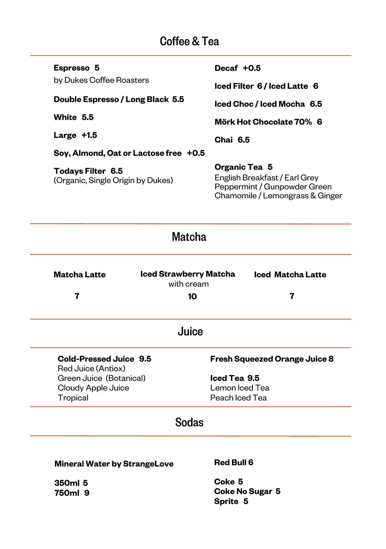 Ms Parker menu, page 8