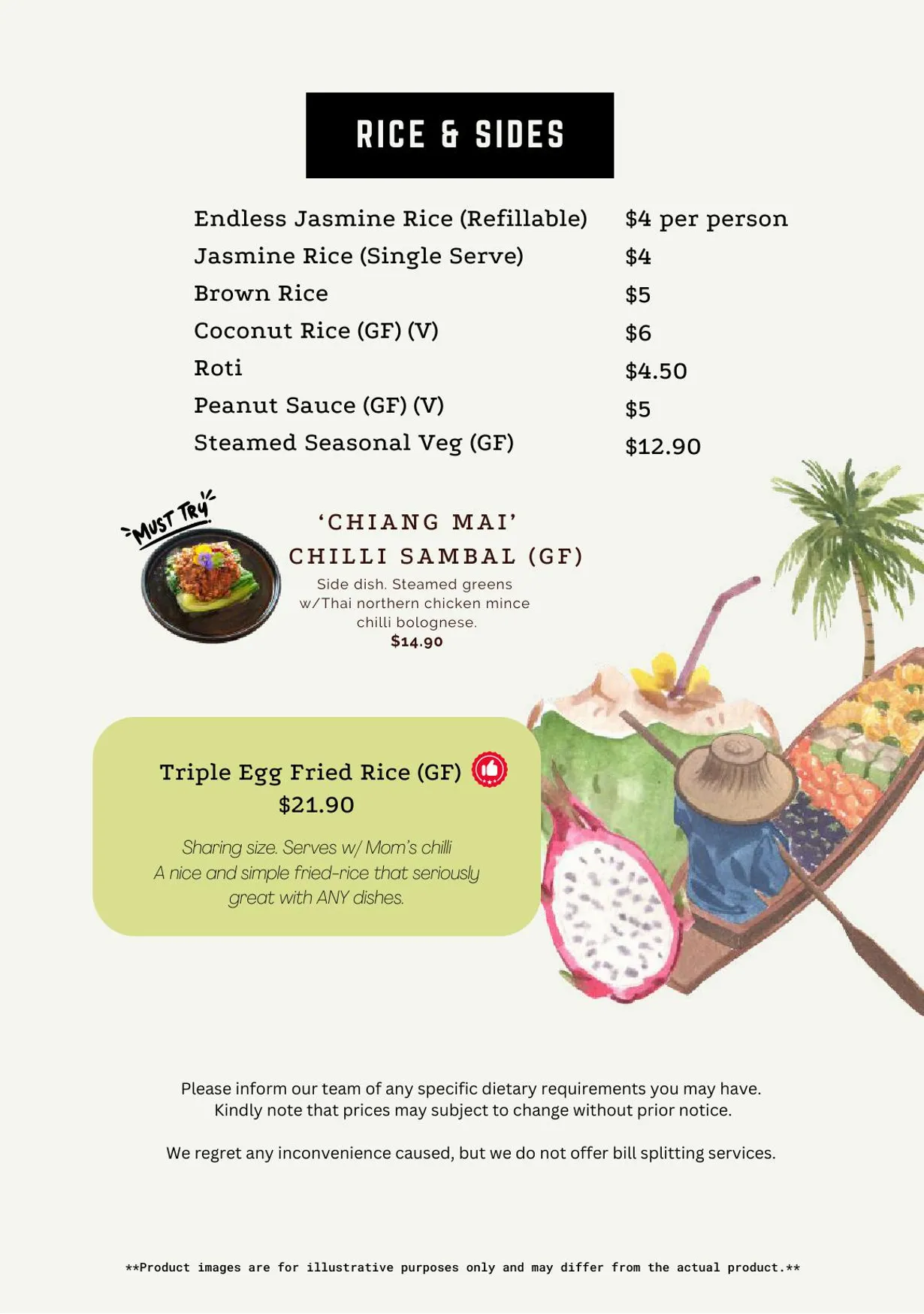 Atom Thai menu, page 8