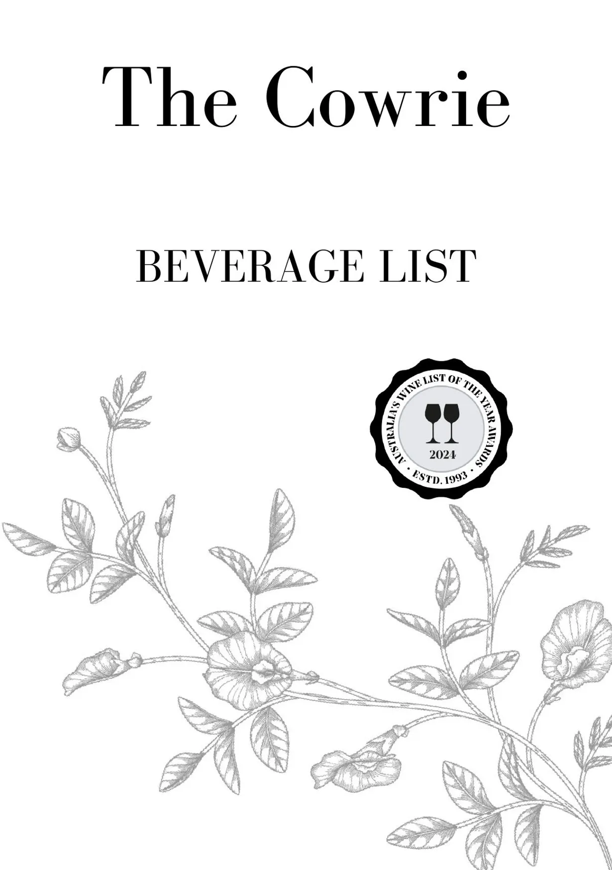 The Cowrie menu, page 7