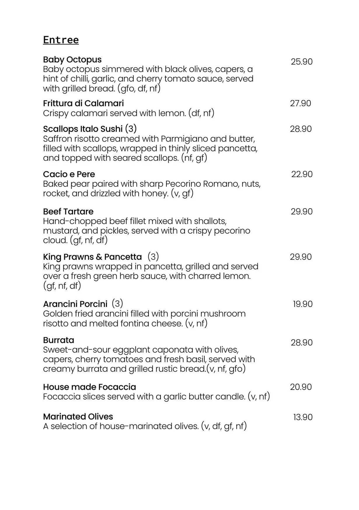 Doughcraft Italian Restaurant menu, page 3