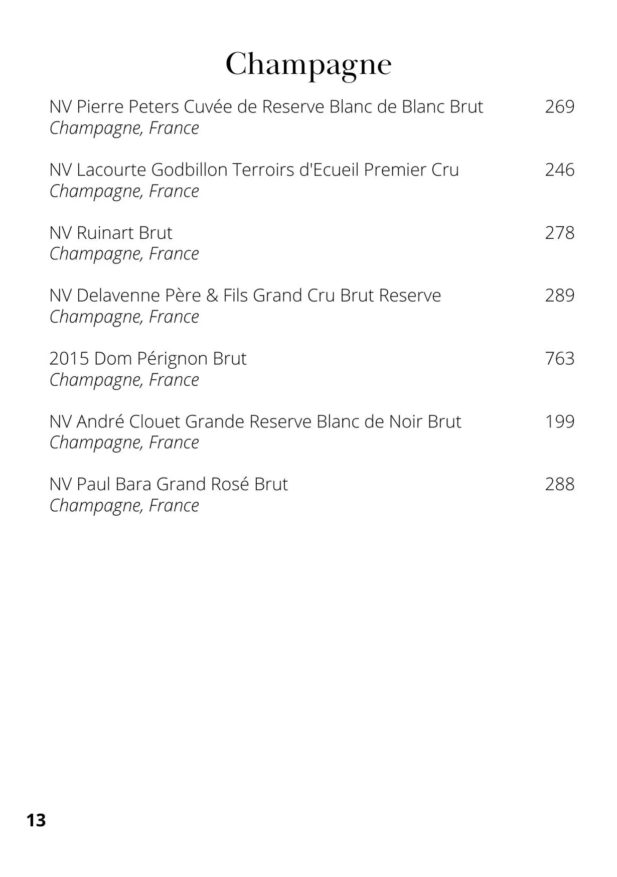 The Cowrie menu, page 19