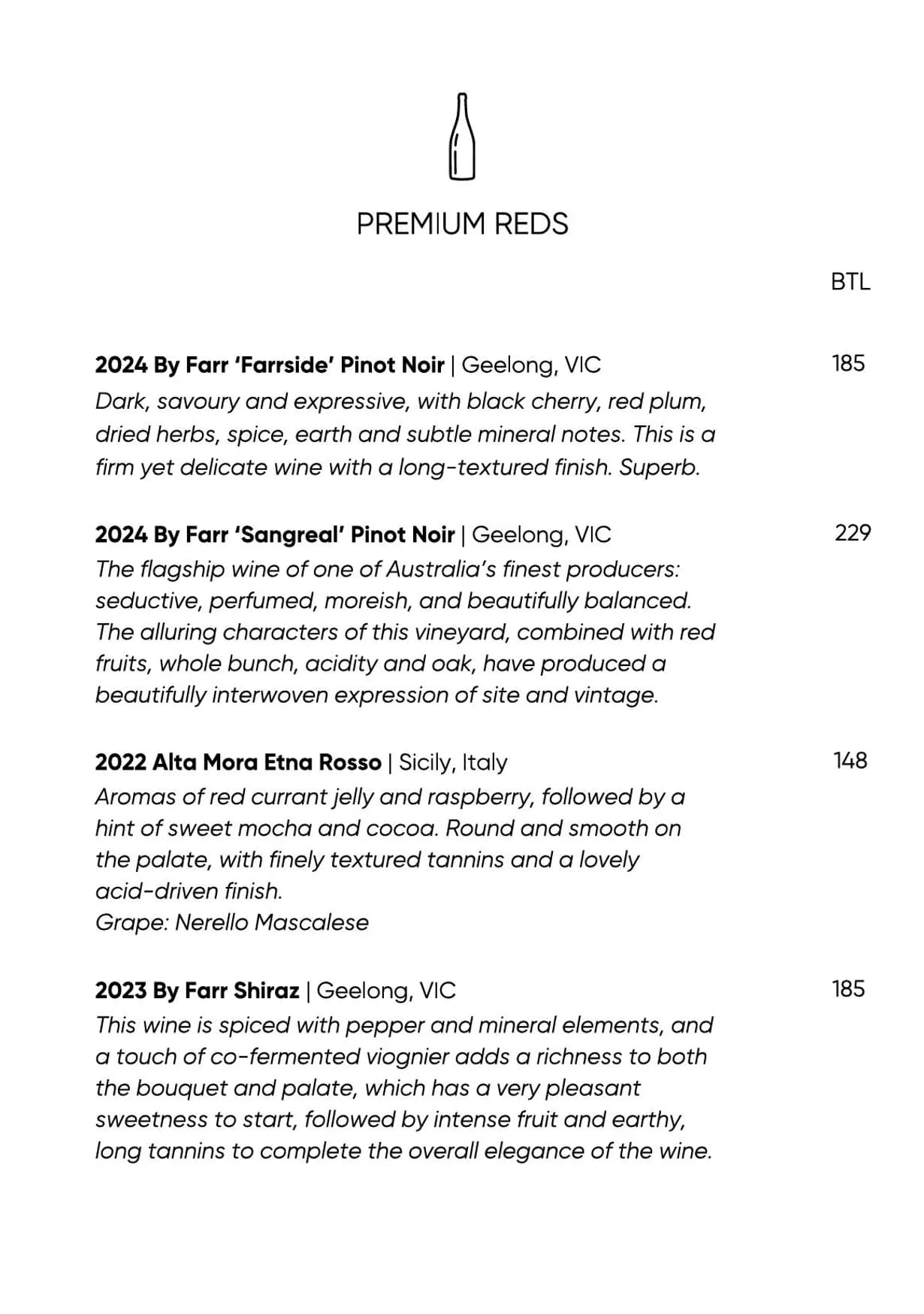 Flight Path Wine Bar menu, page 11