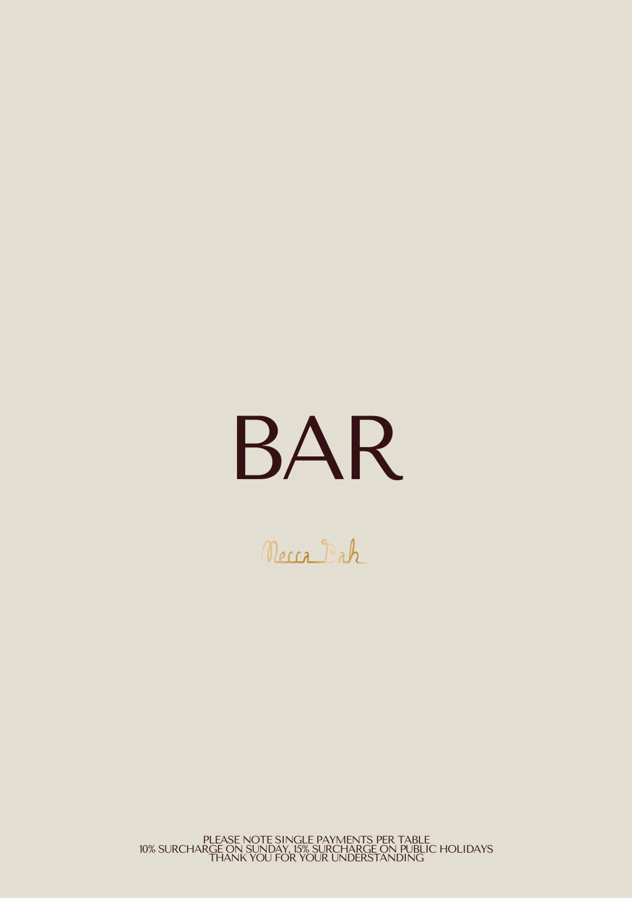 Mecca Bah menu, page 7
