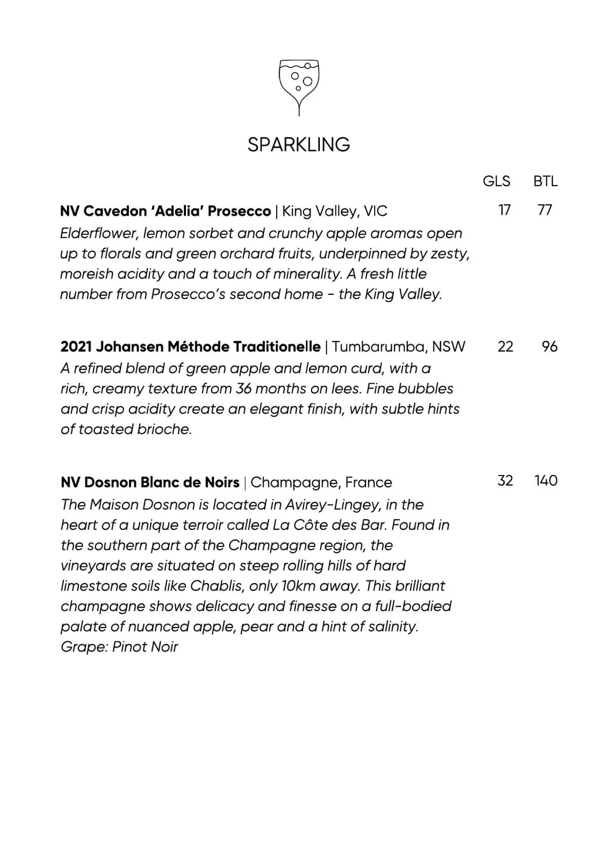 Flight Path Wine Bar menu, page 3