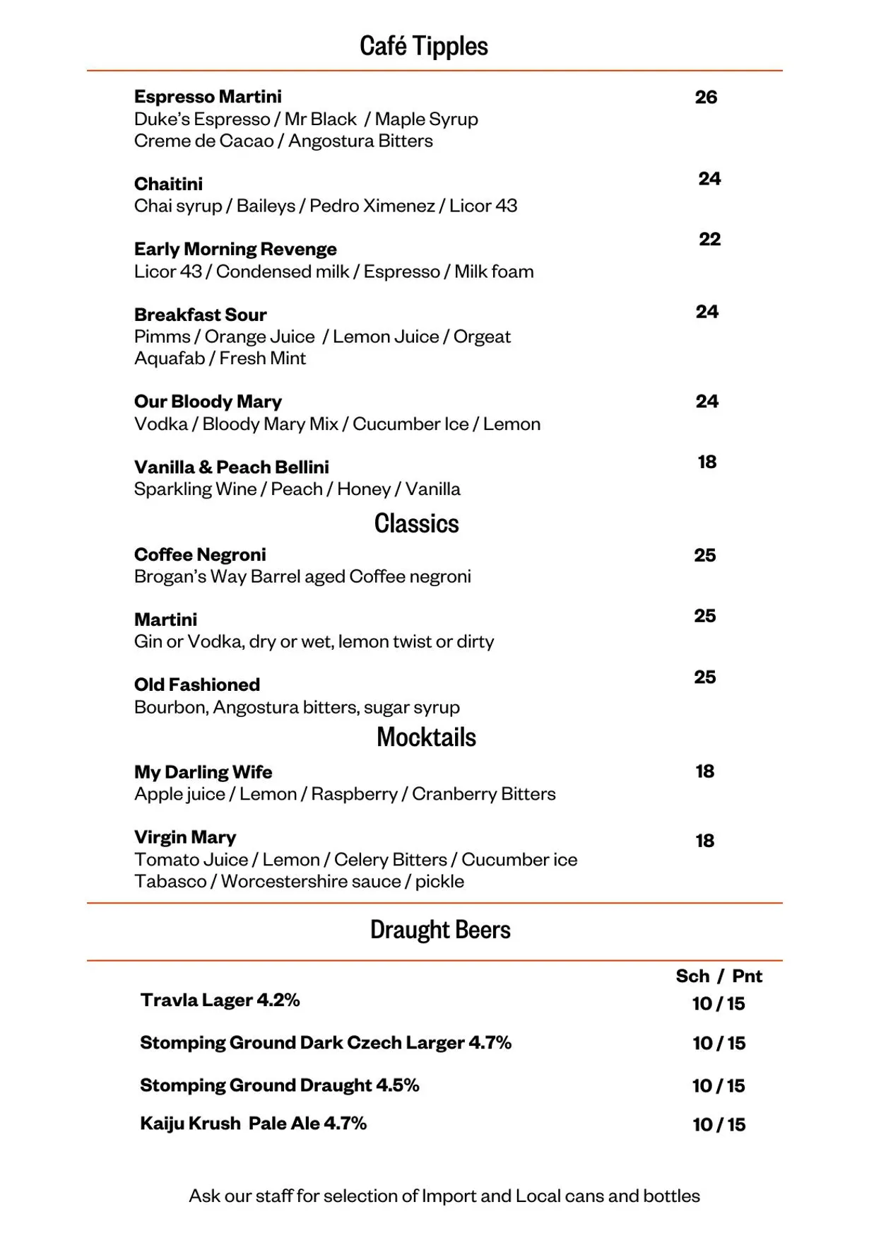 Ms Parker menu, page 6