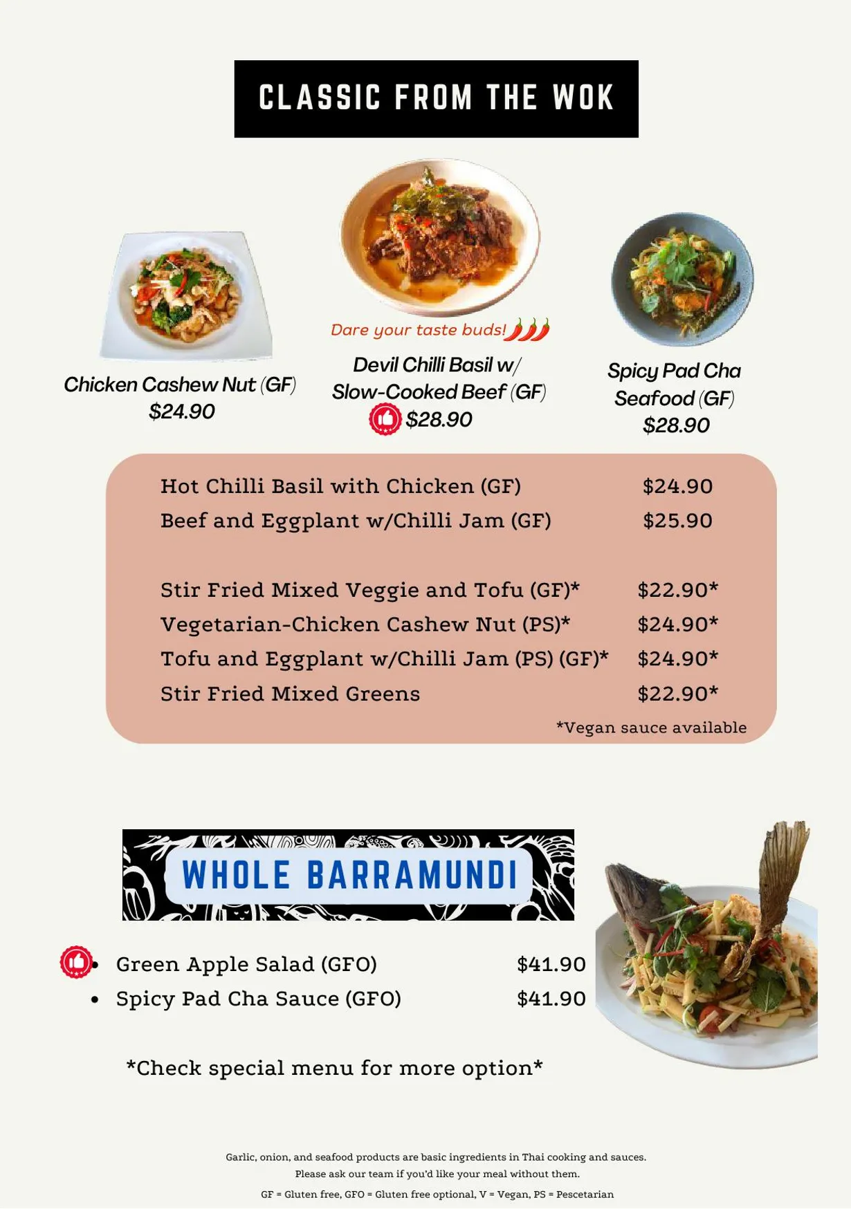 Atom Thai menu, page 5