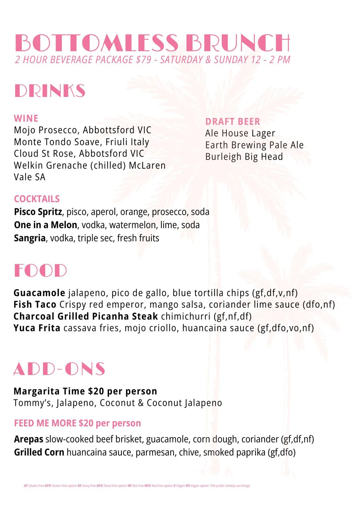 Las Palmas menu, page 4