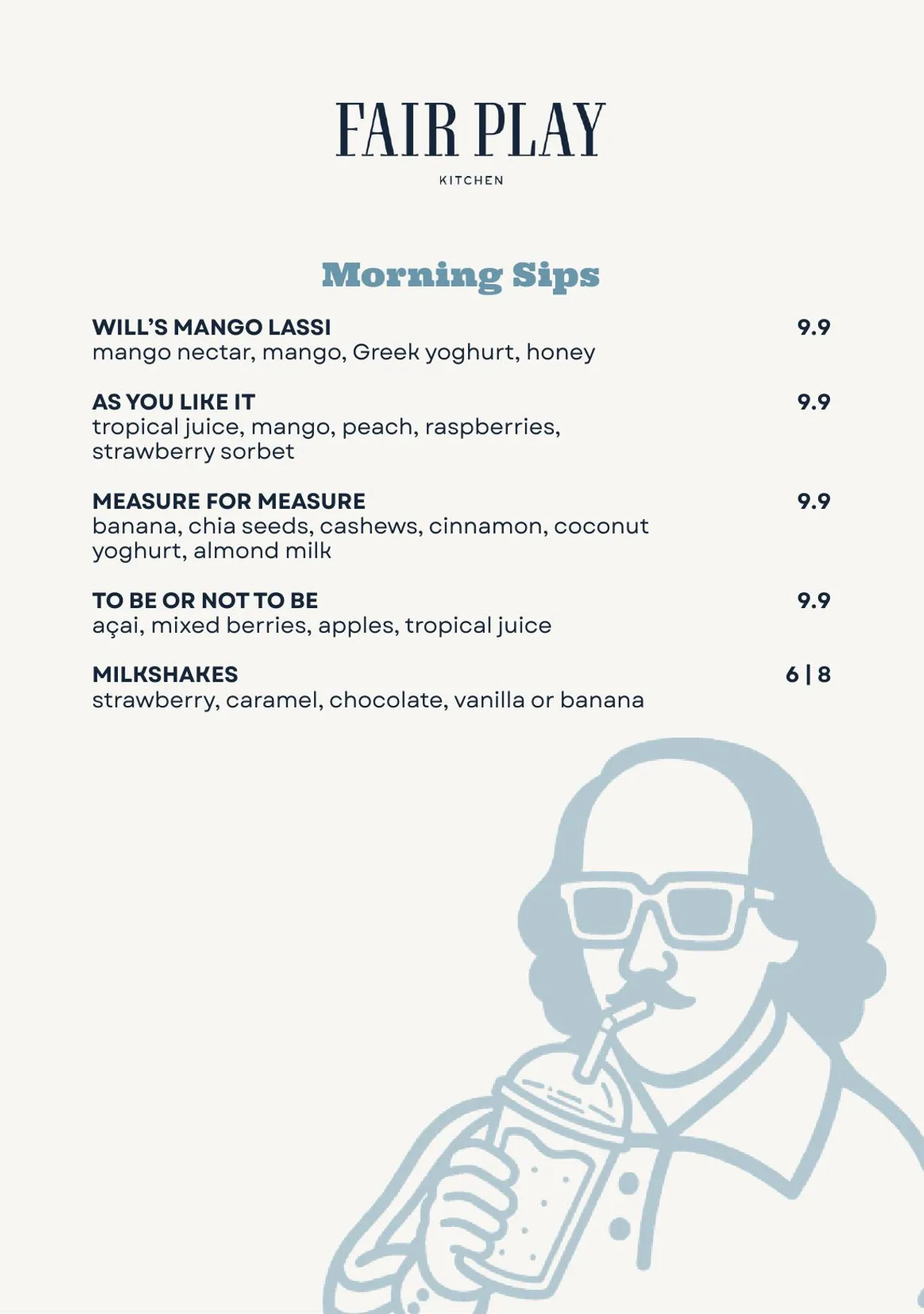 Fair Play Kitchen menu, page 6