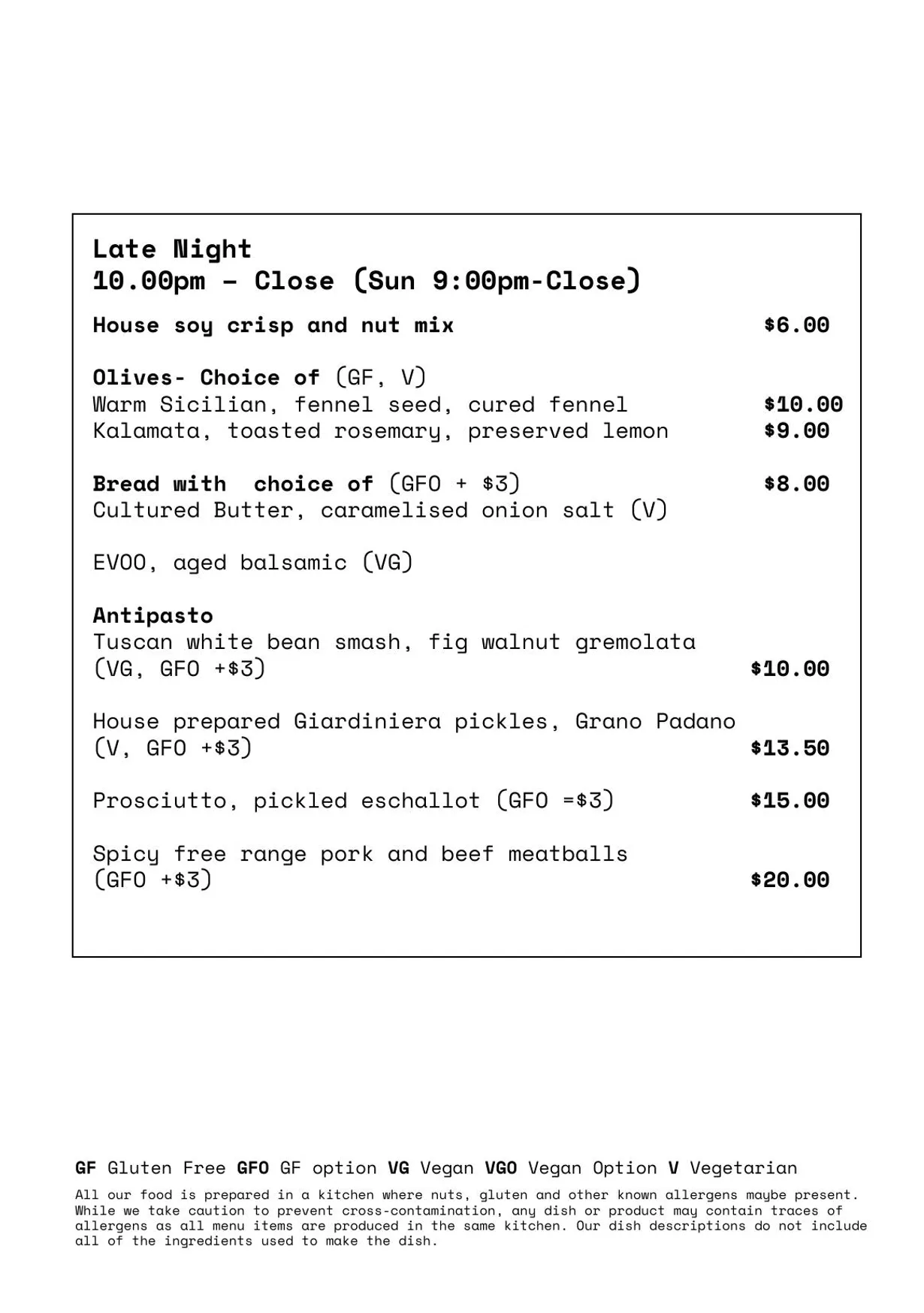 We Three menu, page 4