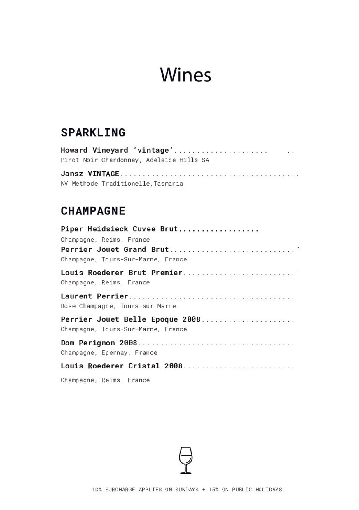 BOBs Beer menu, page 8