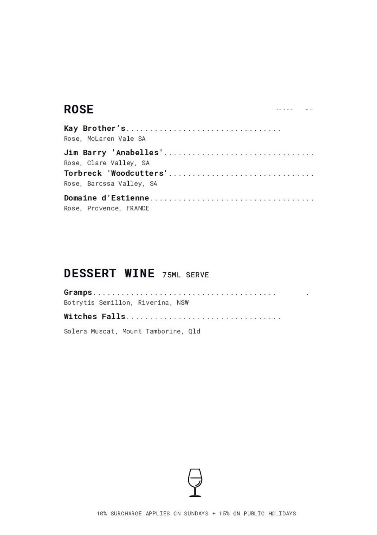 BOBs Beer menu, page 10