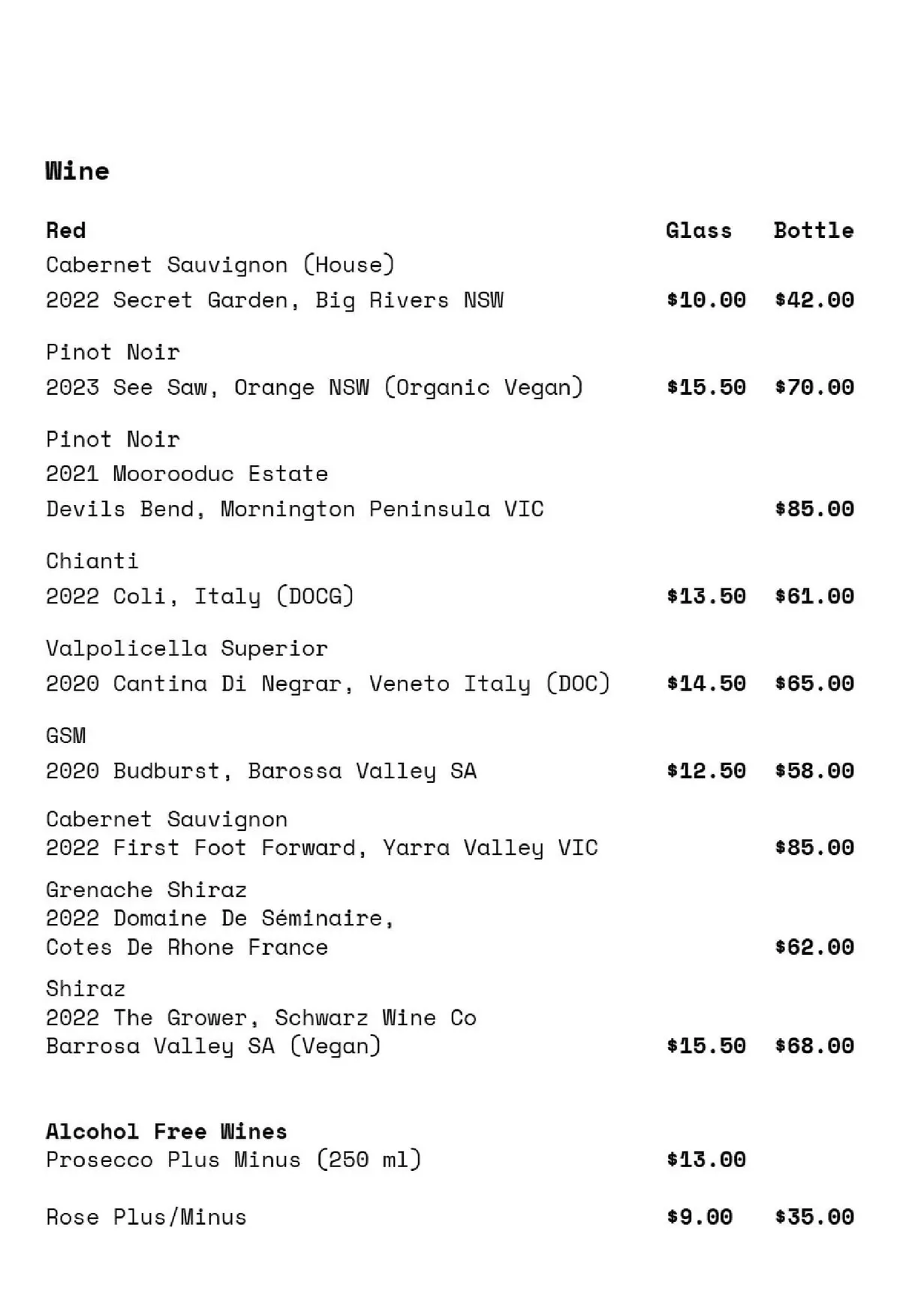 We Three menu, page 7