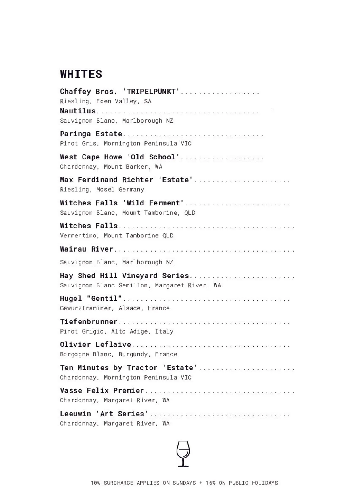 BOBs Beer menu, page 9