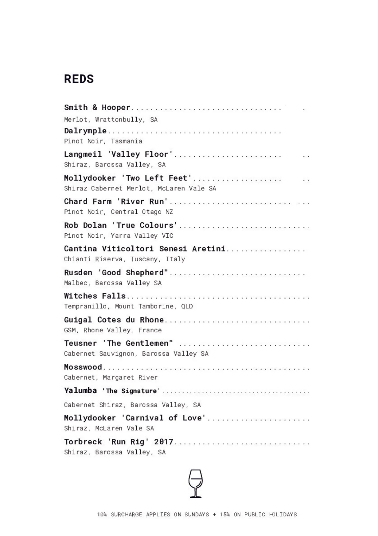 BOBs Beer menu, page 11