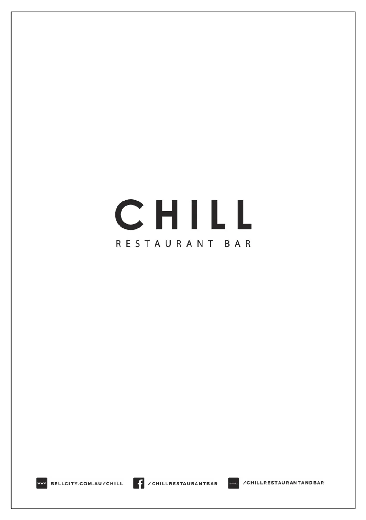 Chill Restaurant & Bar menu, page 3