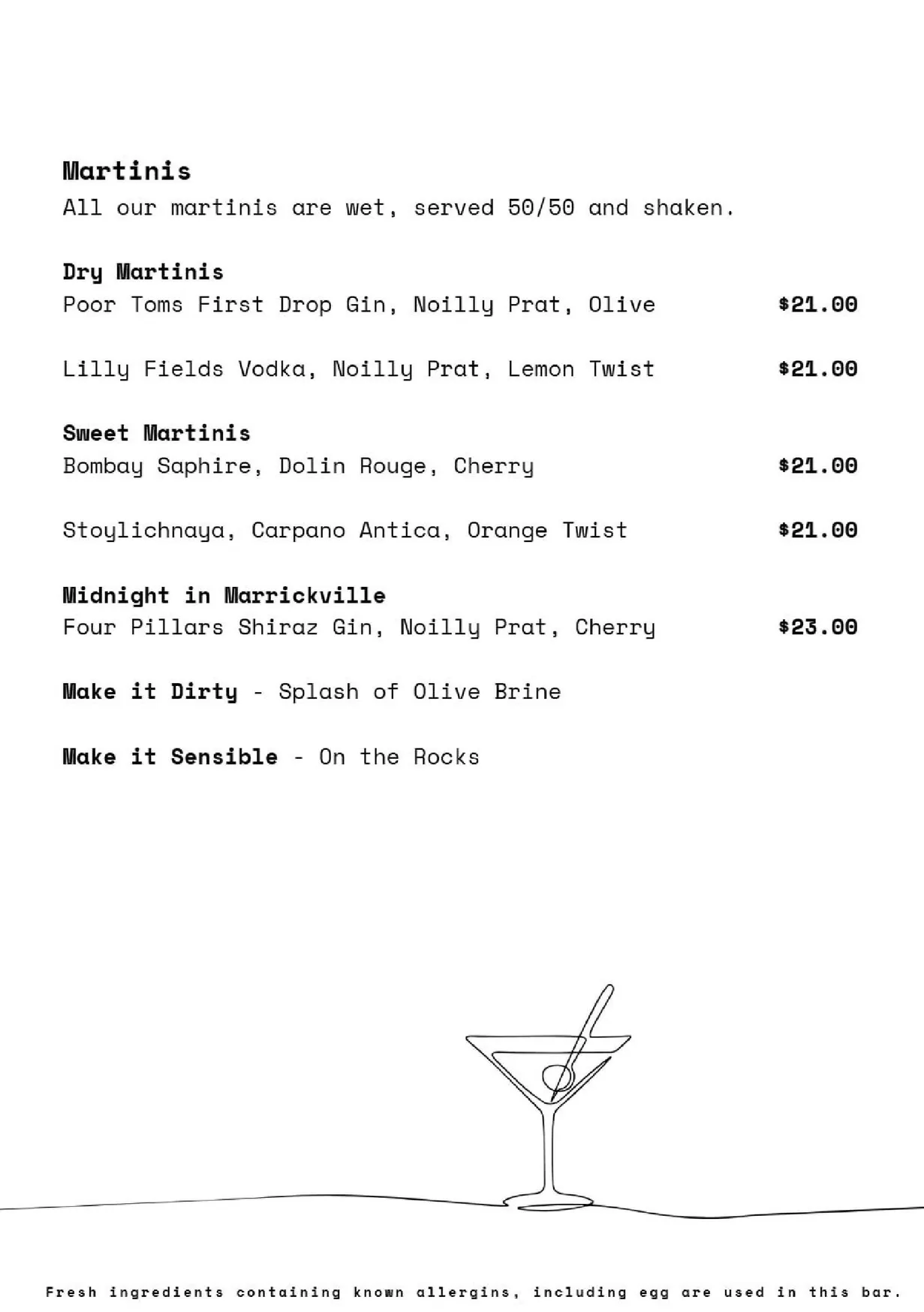 We Three menu, page 10