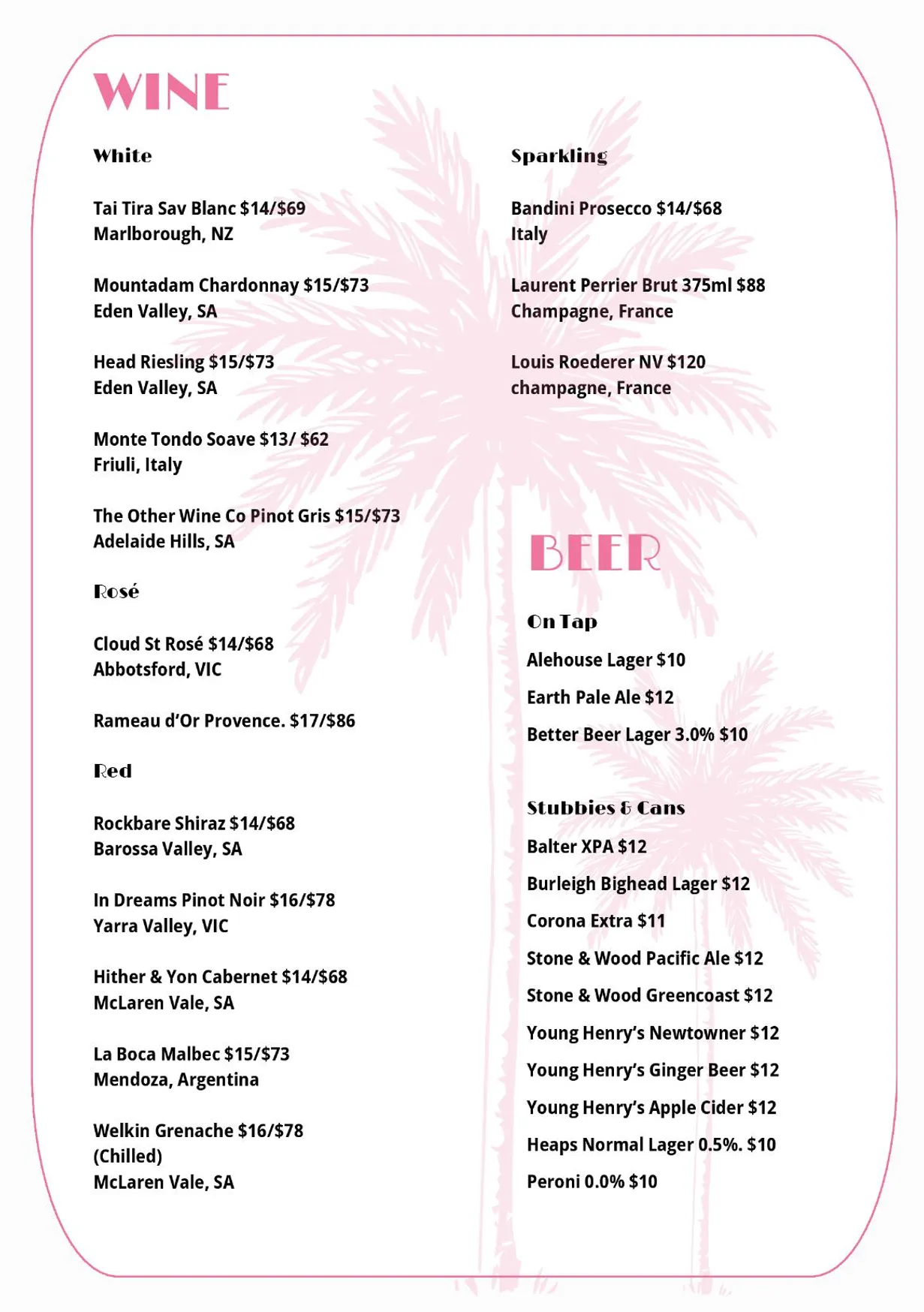 Las Palmas menu, page 6