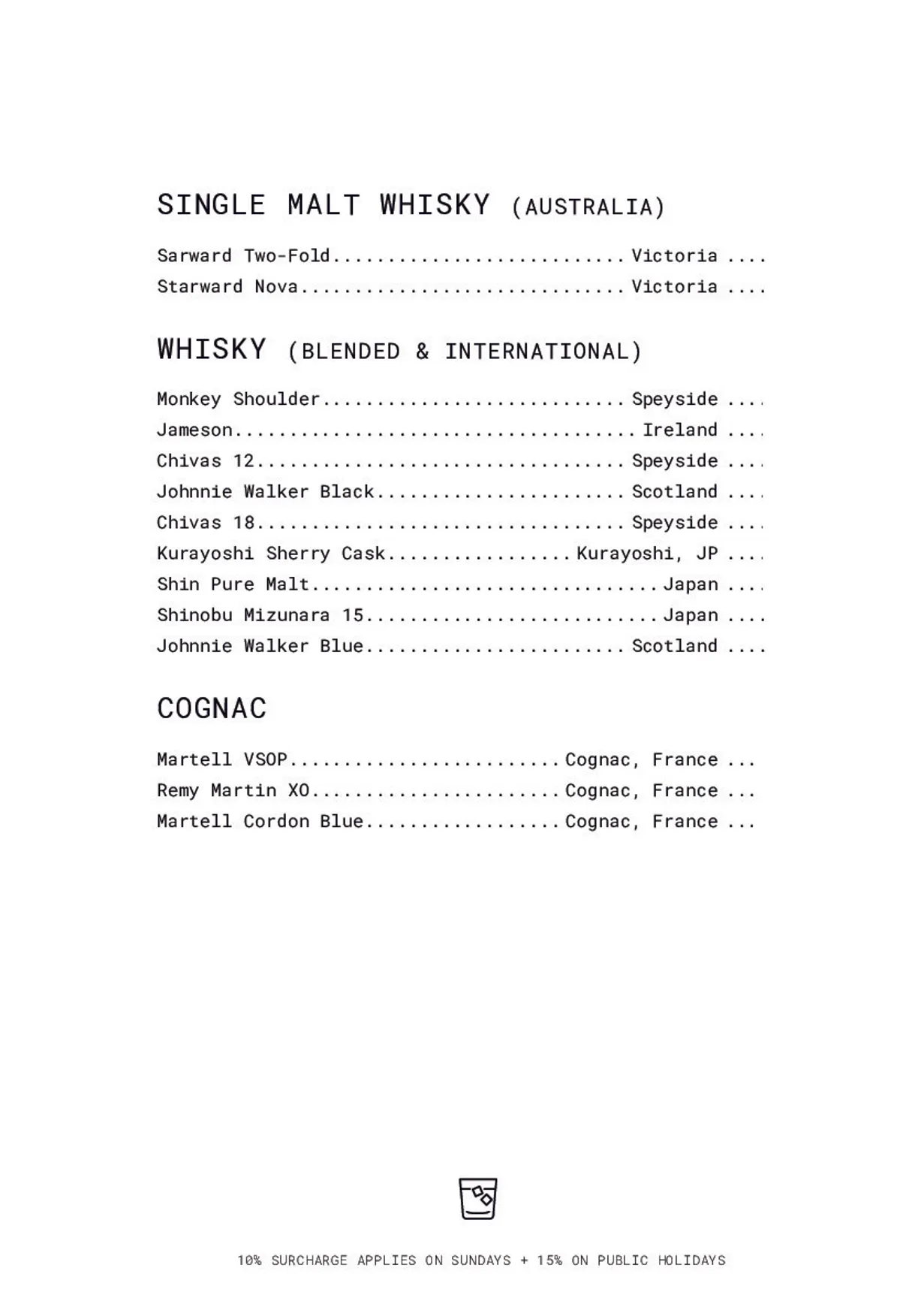 BOBs Beer menu, page 16