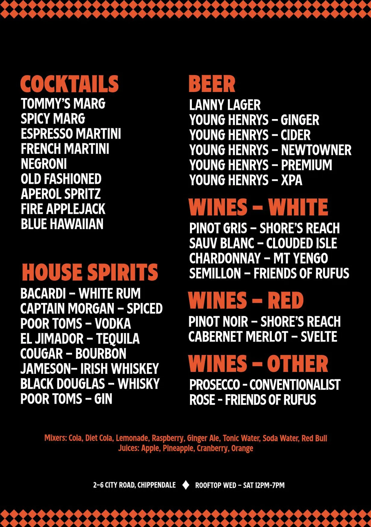 The Landsdowne Hotel menu, page 3