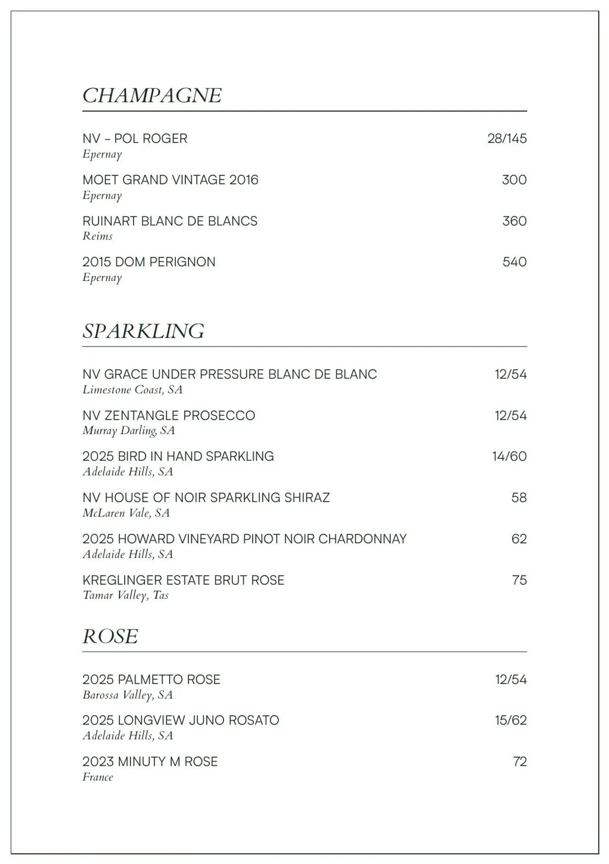 Electra menu, page 13