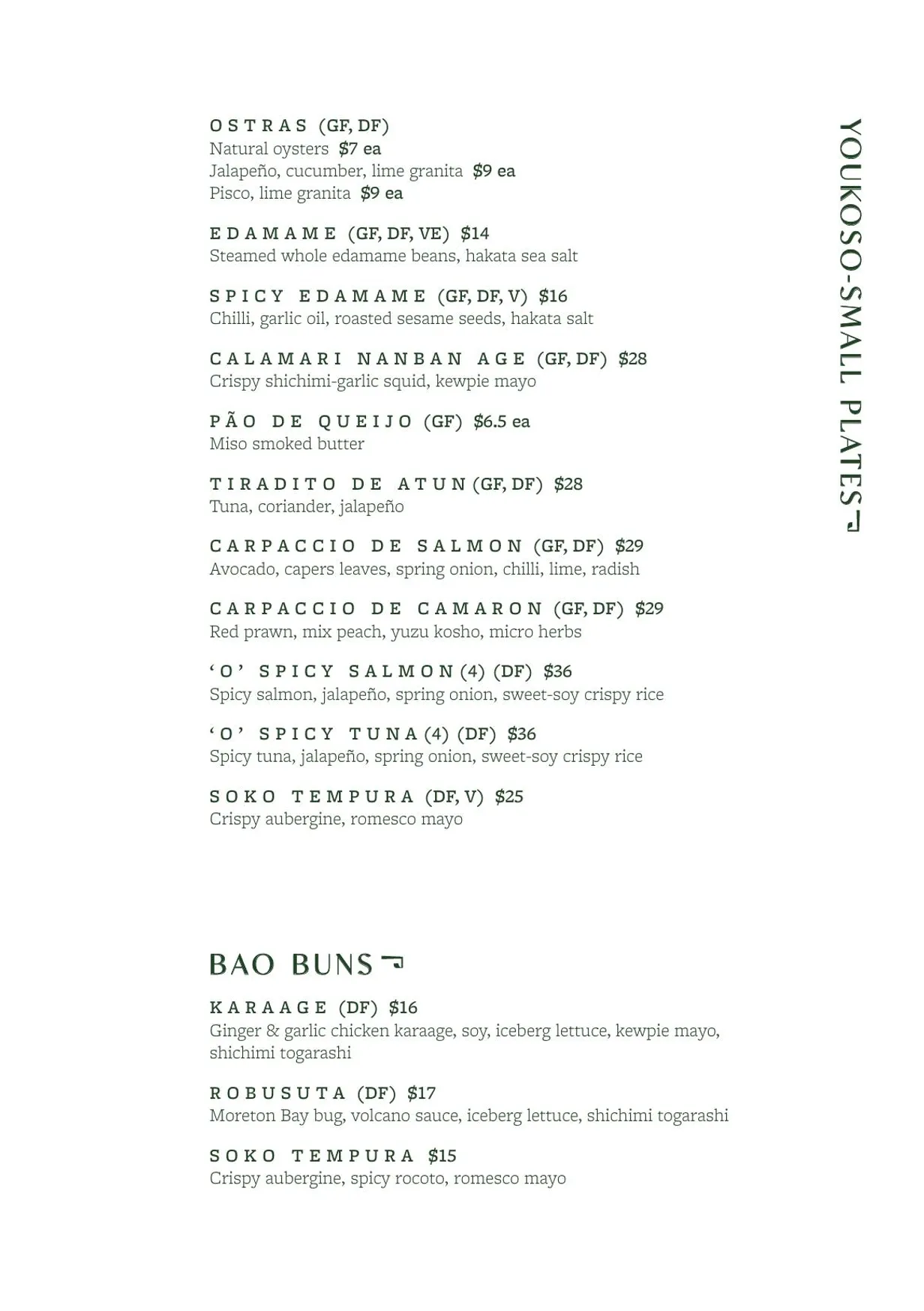Soko Rooftop menu, page 2