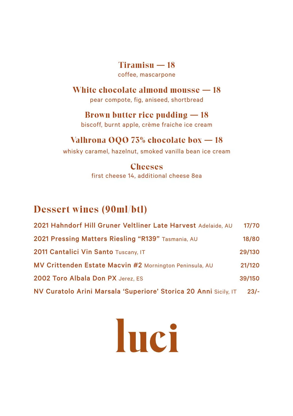 Luci menu, page 2