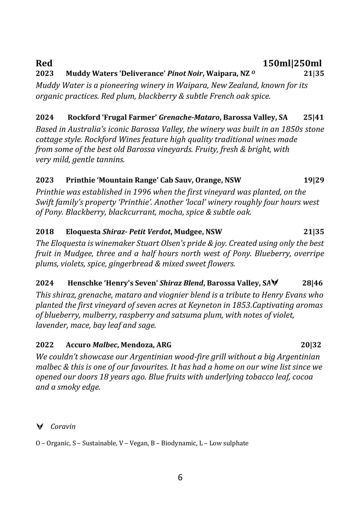 Pony Dining menu, page 9