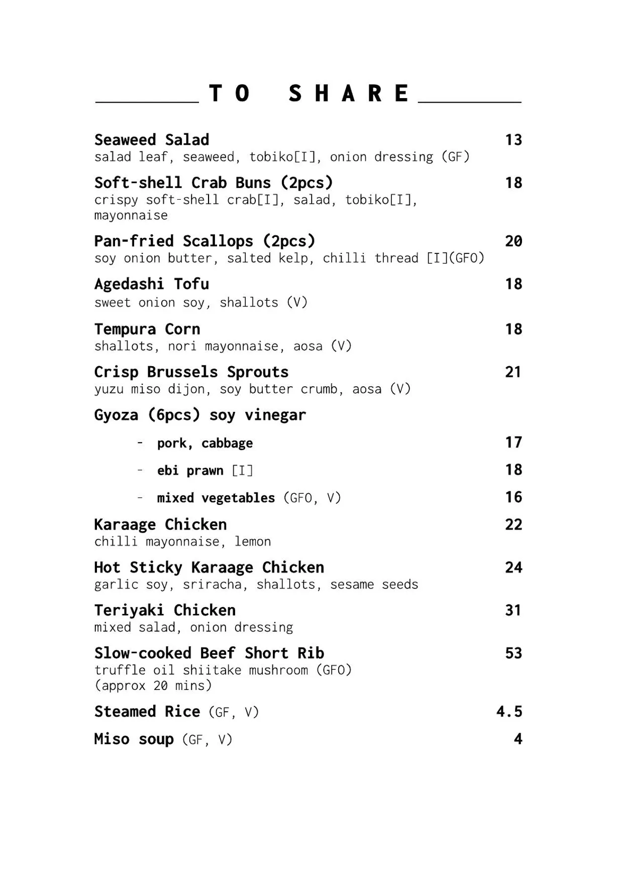 Osaka Trading menu, page 4