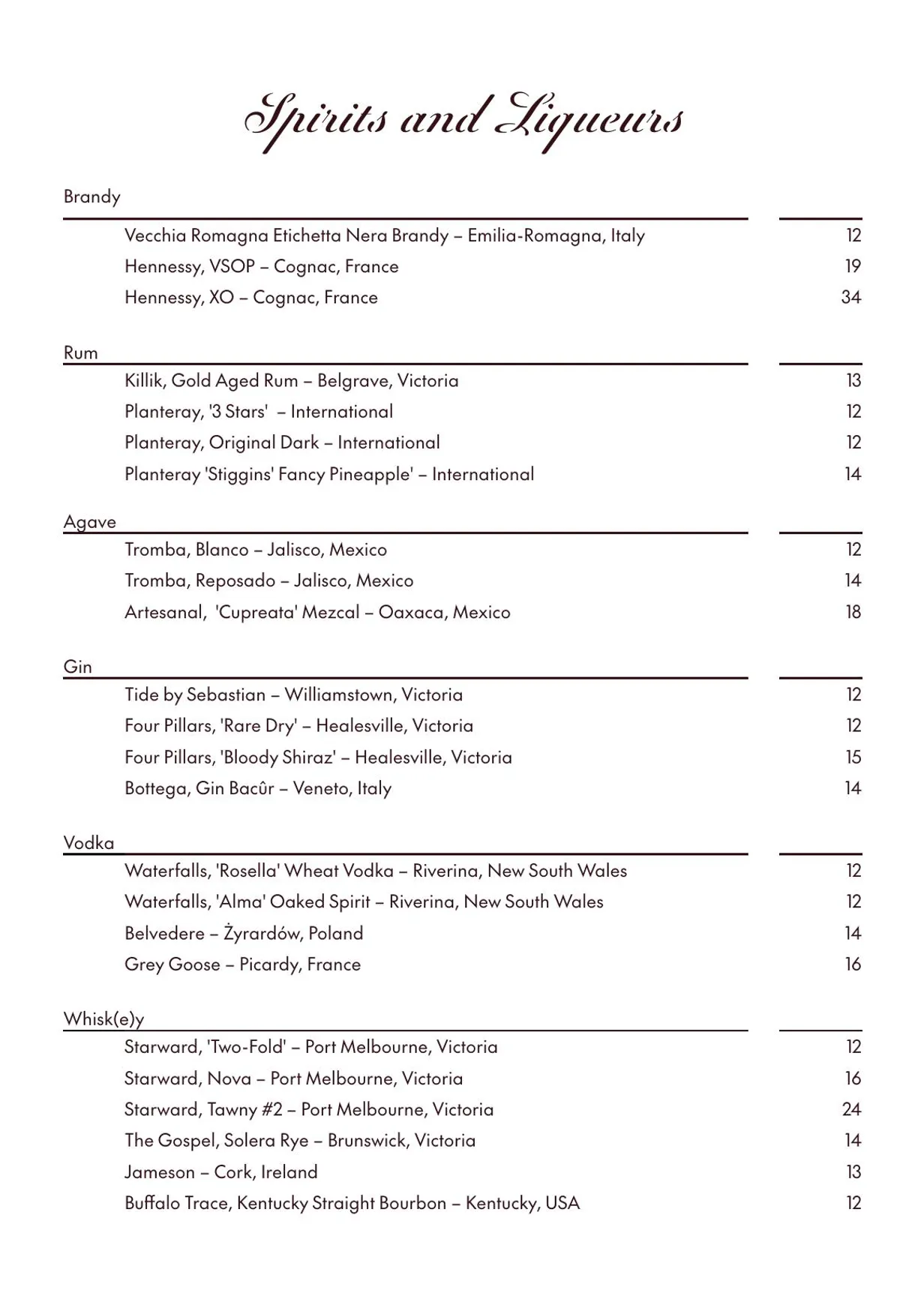 Amatrice Rooftop Restaurant menu, page 17