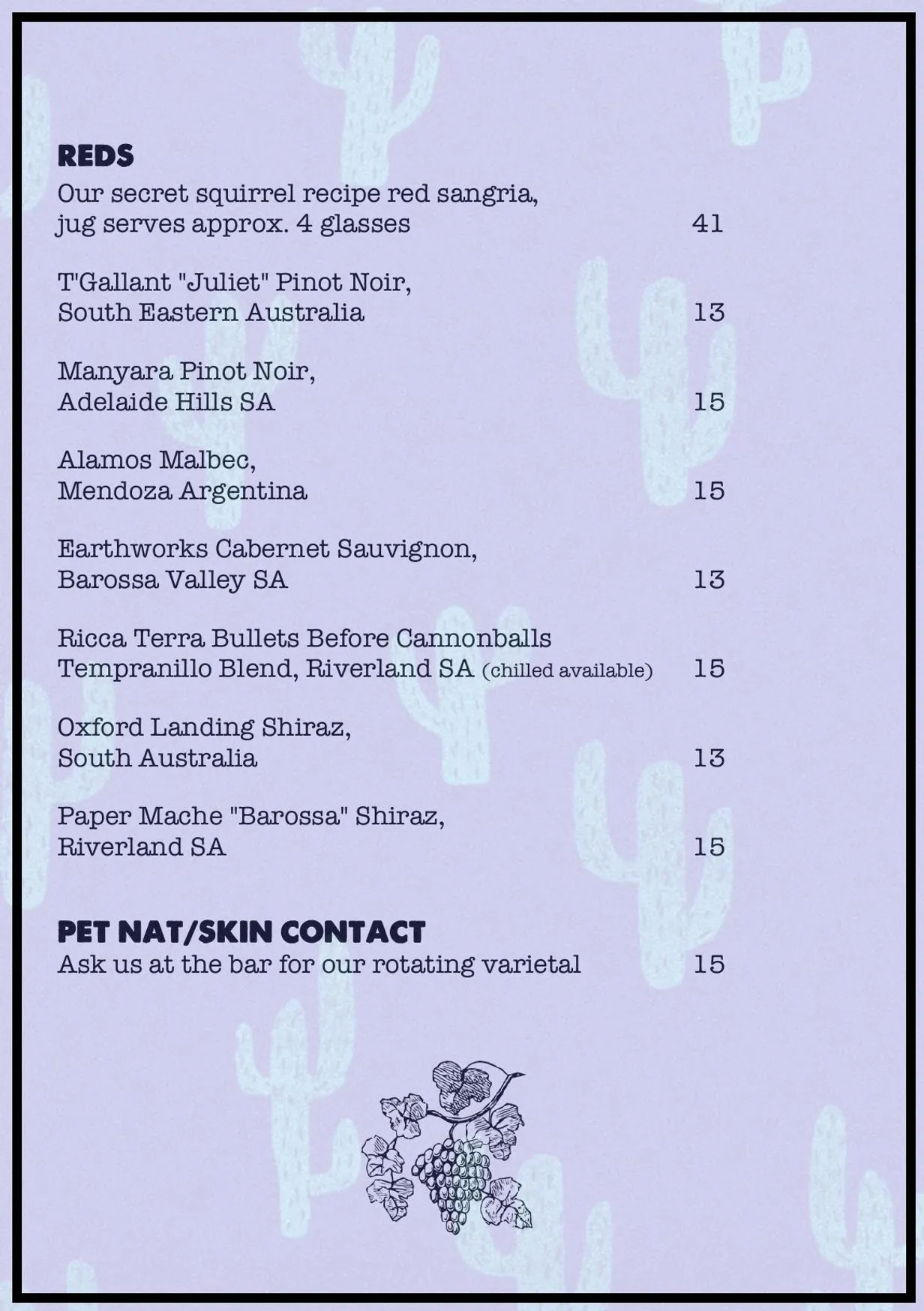 Old Mr Rabbit menu, page 15