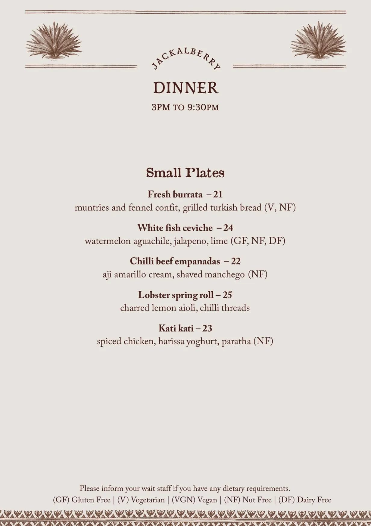 Jackalberry Bar & Restaurant menu, page 7