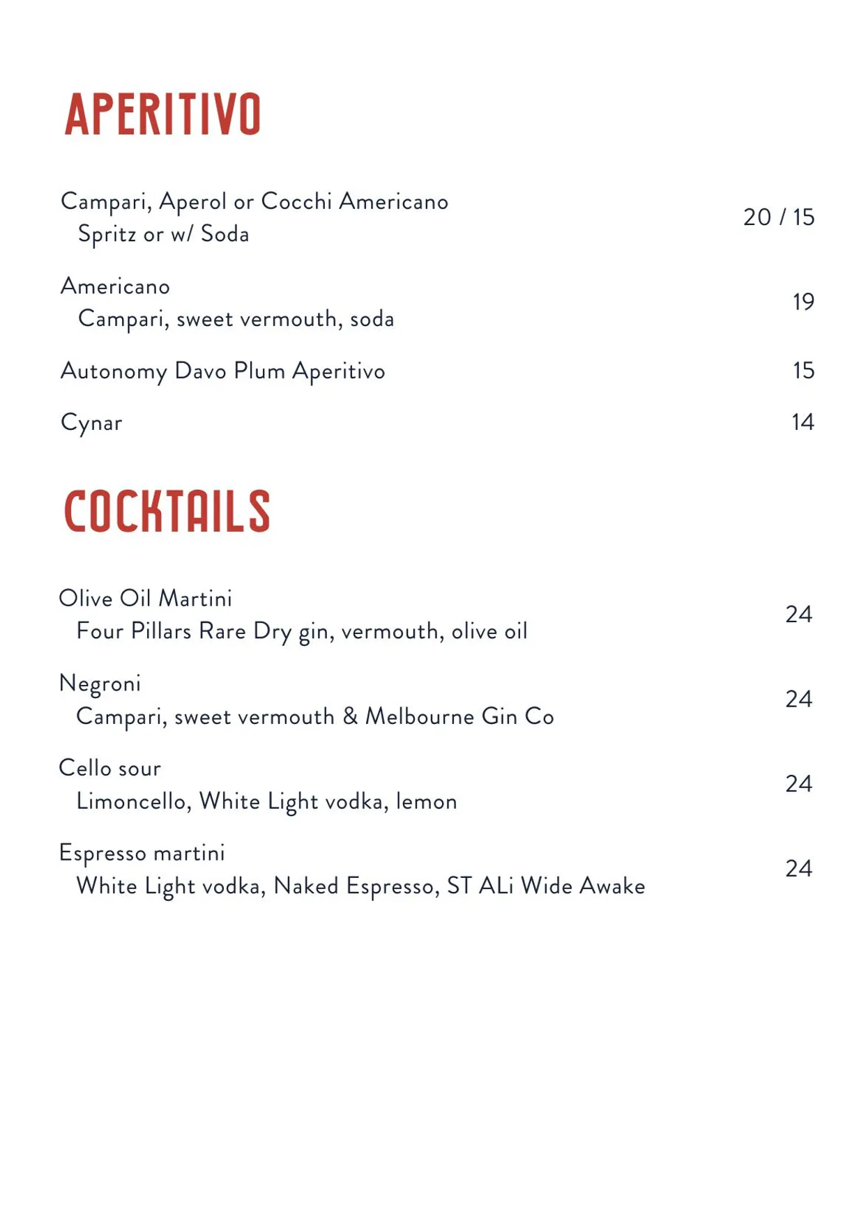 Boccata Restaurant & Wine Bar menu, page 3