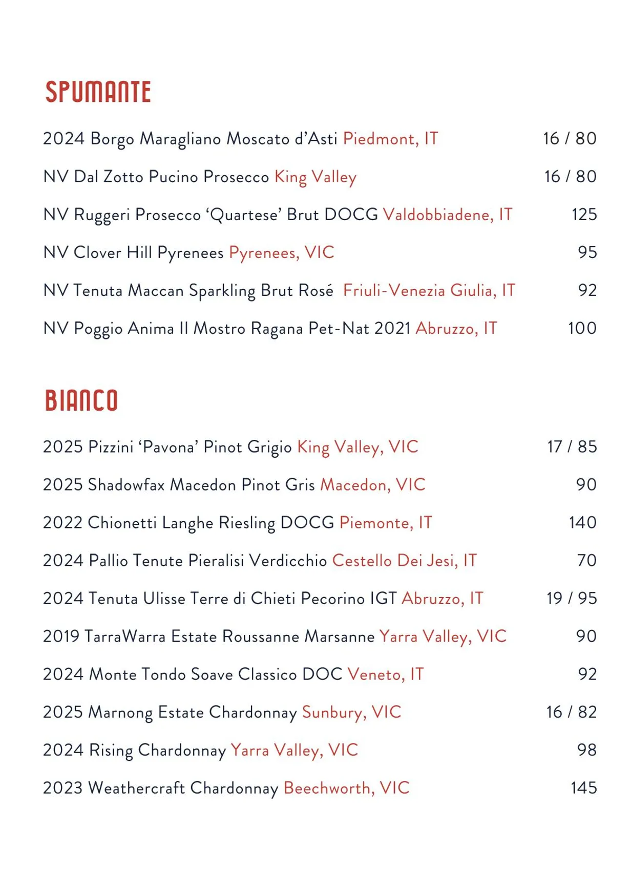 Boccata Restaurant & Wine Bar menu, page 9