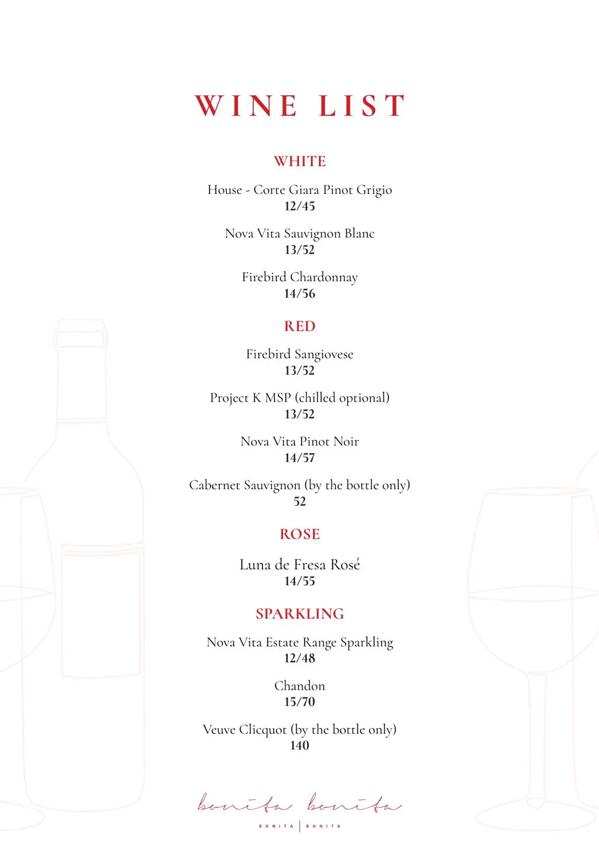 Bonita Bonita menu, page 12