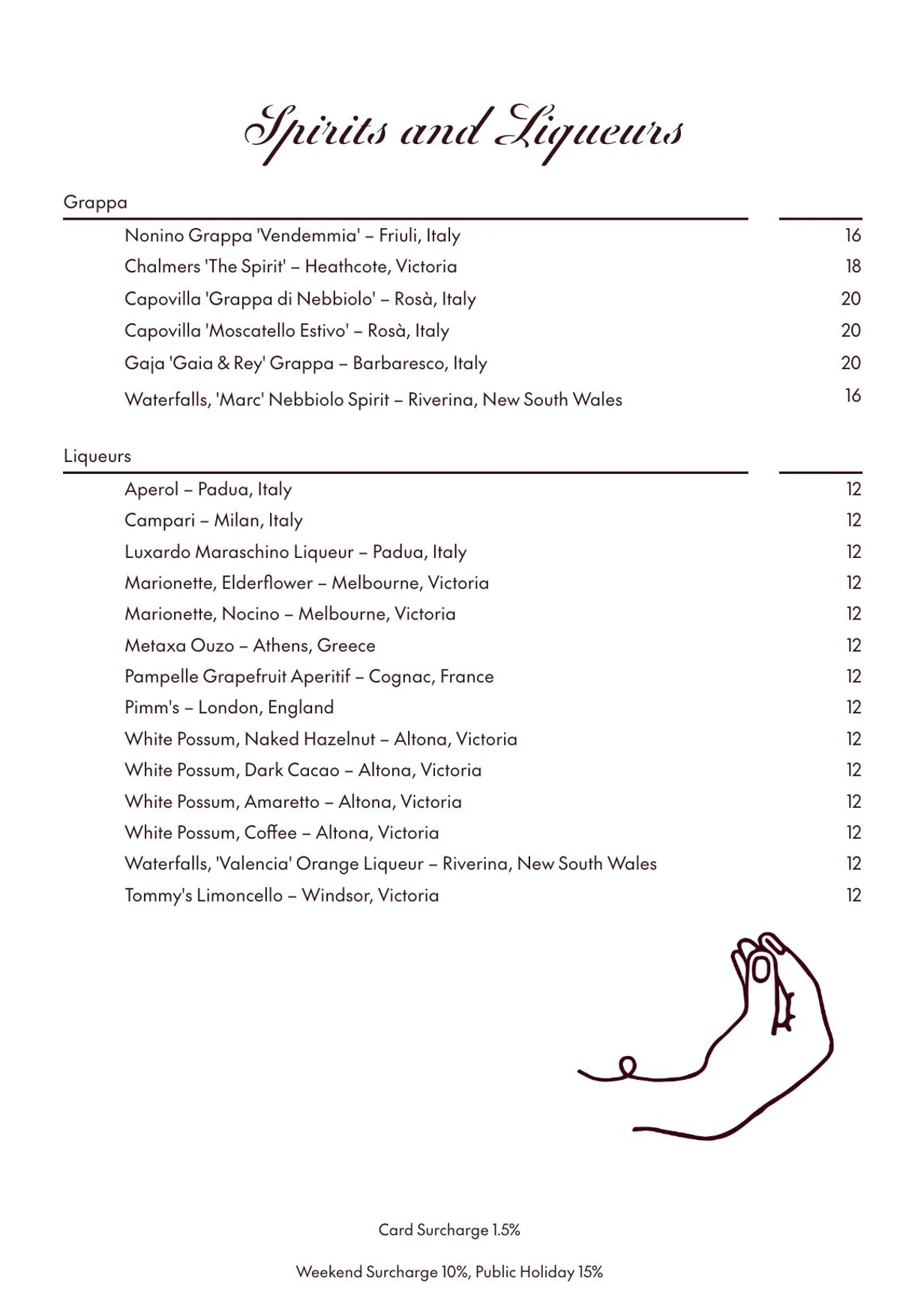 Amatrice Rooftop Restaurant menu, page 16