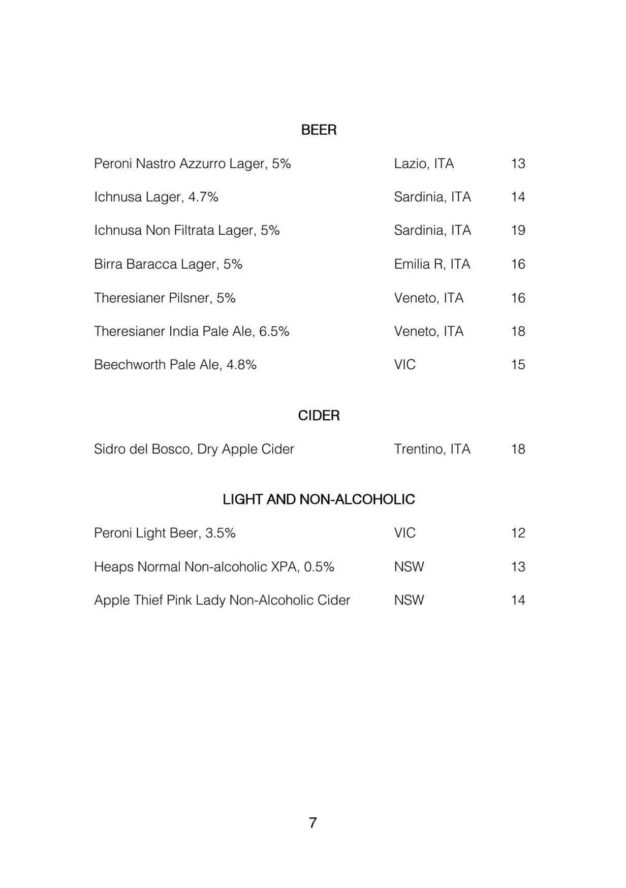Ormeggio menu, page 9