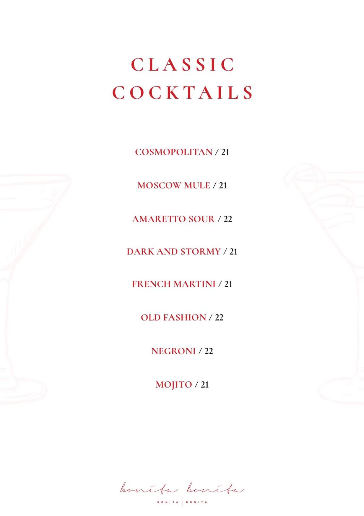 Bonita Bonita menu, page 9