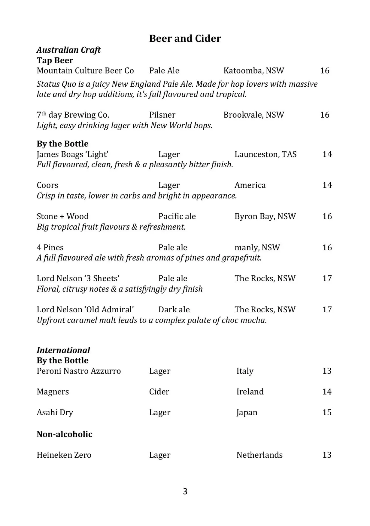 Pony Dining menu, page 6
