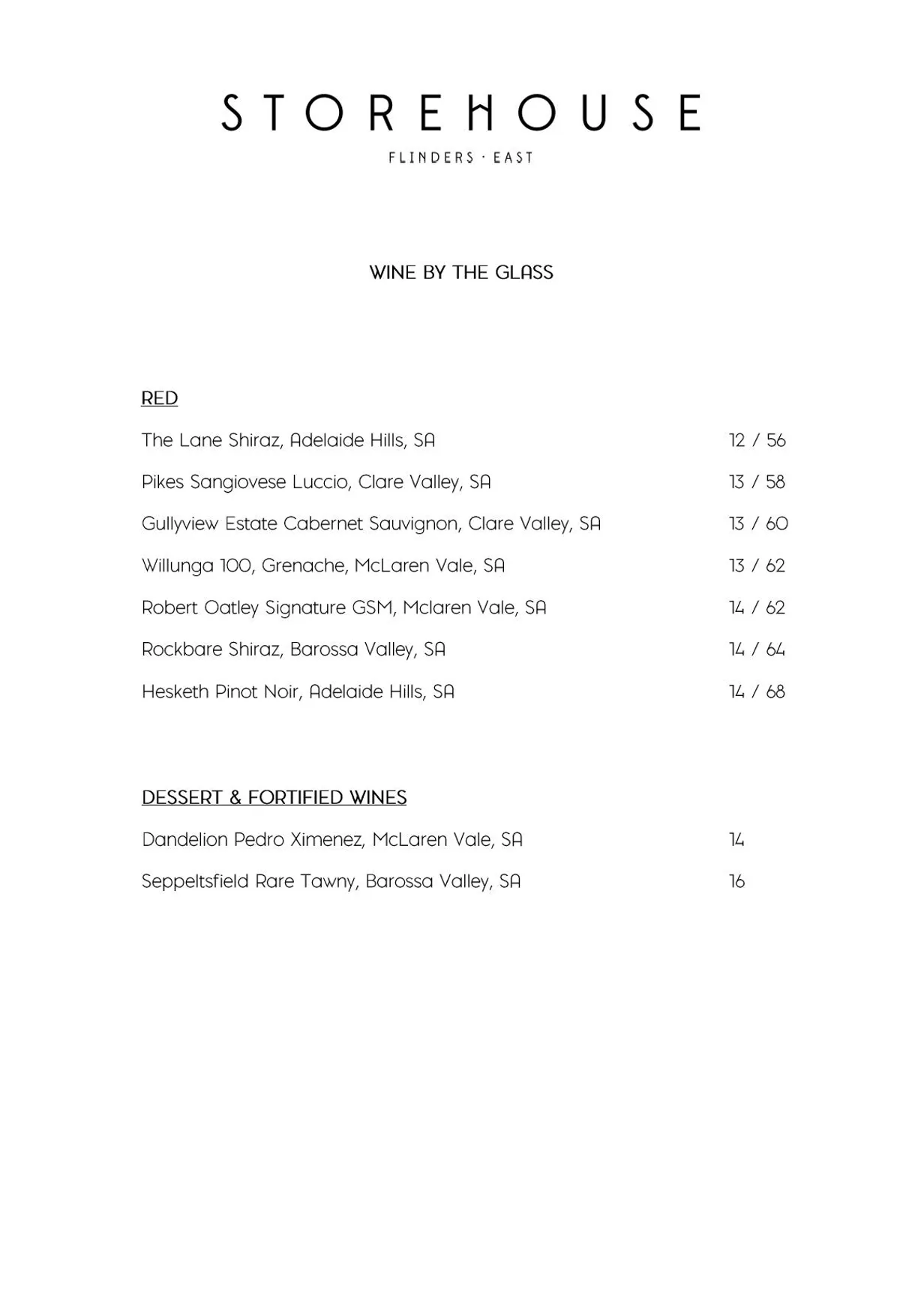 Storehouse Flinders East menu, page 6