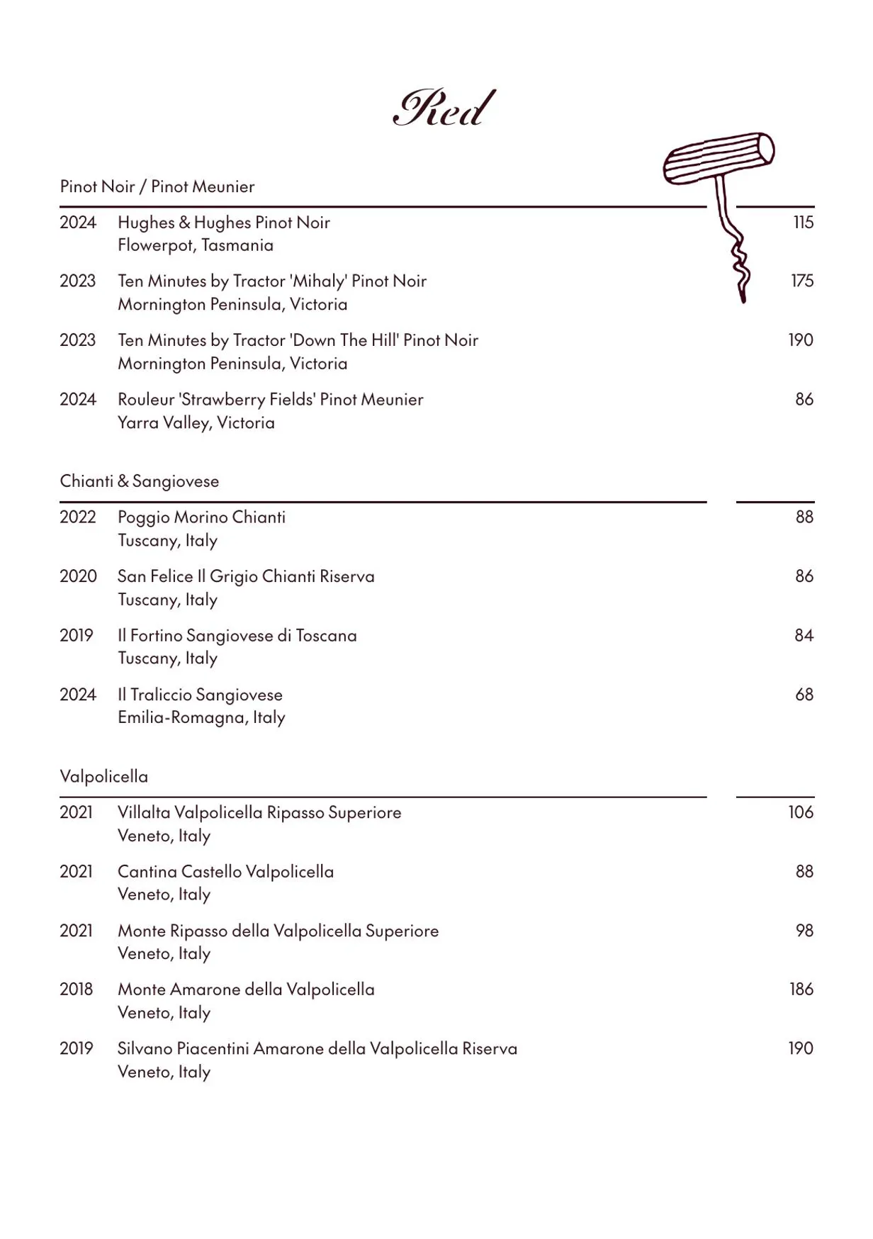 Amatrice Rooftop Restaurant menu, page 14