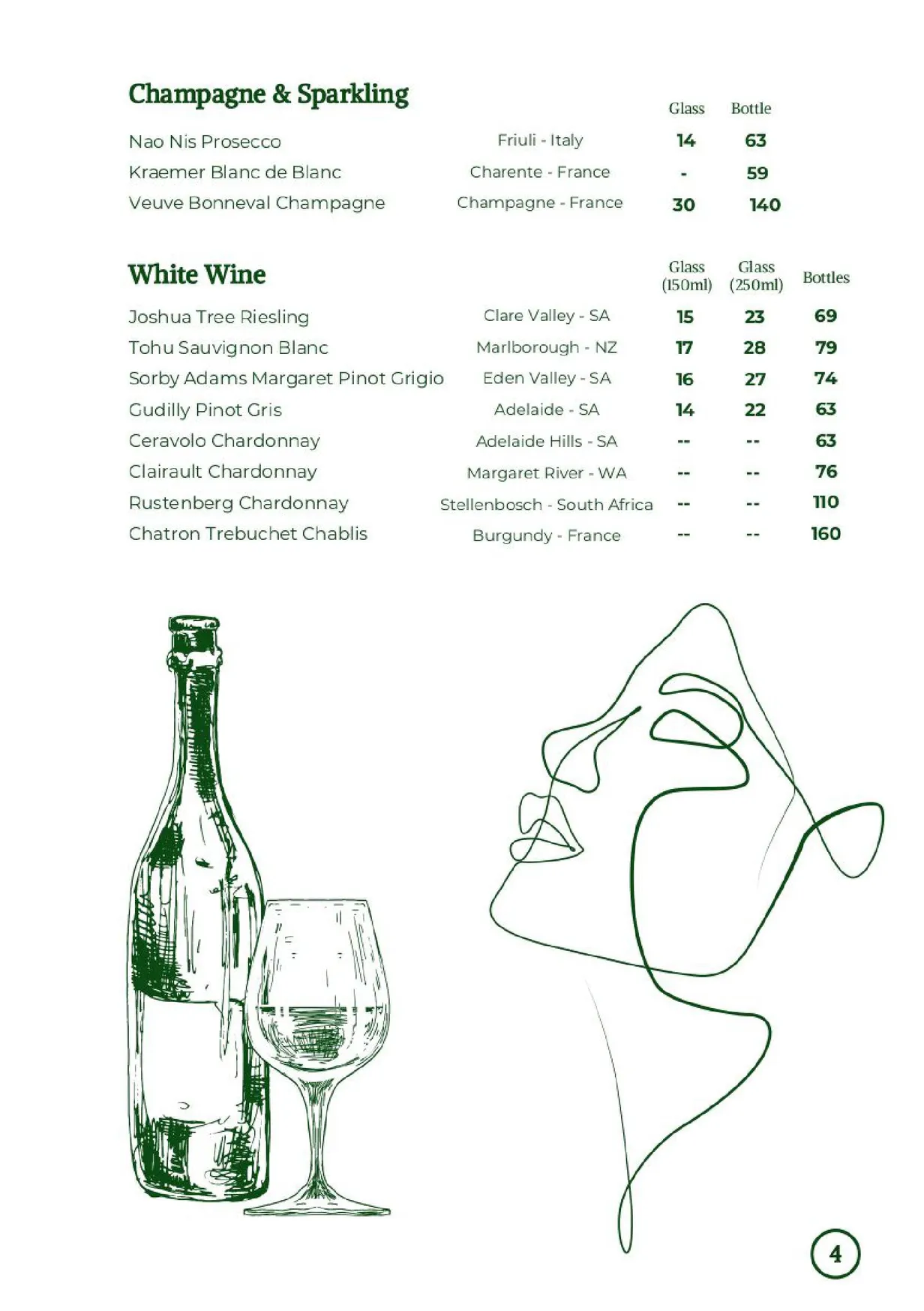 30ML Bar & Restaurant menu, page 18