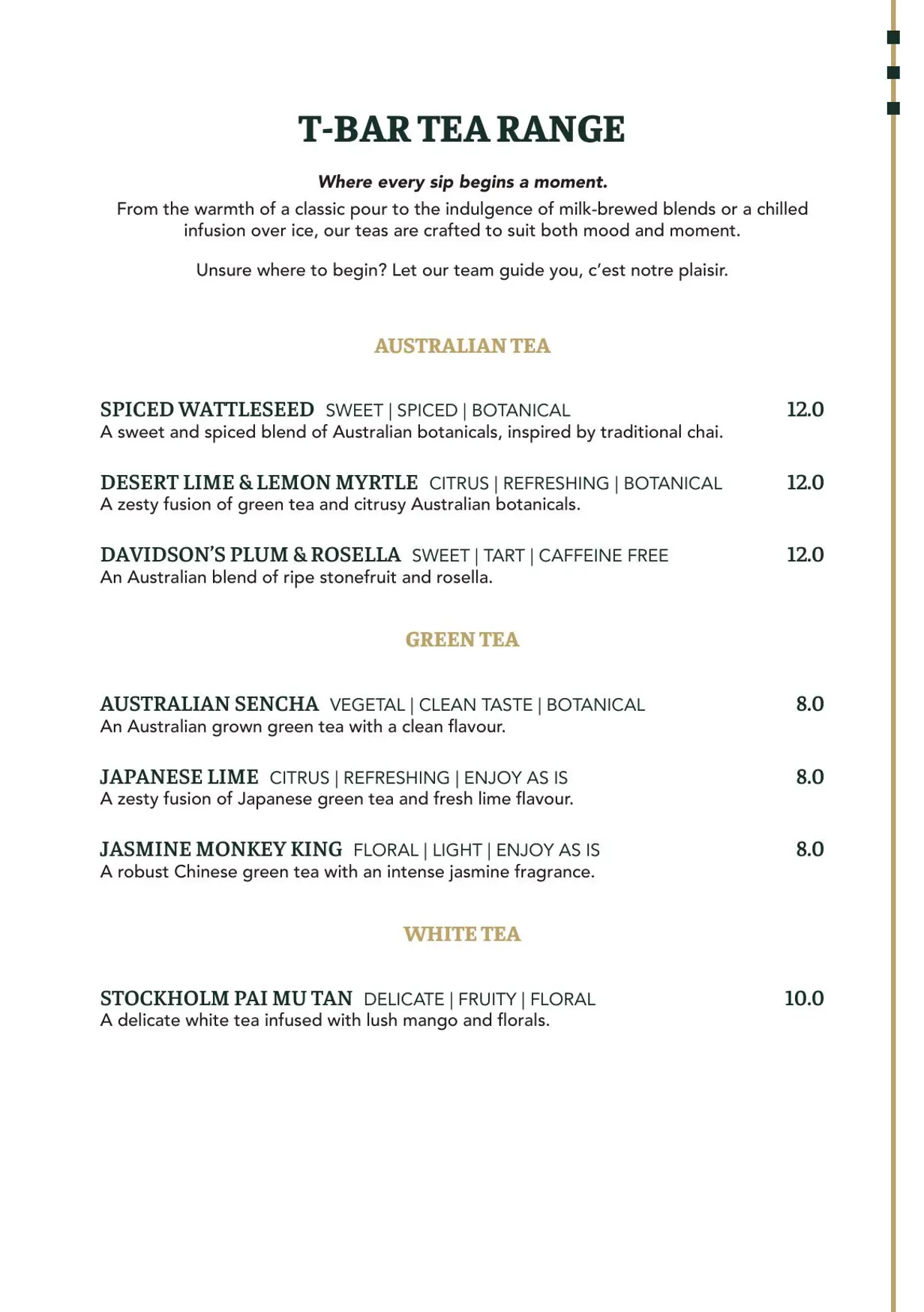 Belle Époque menu, page 6