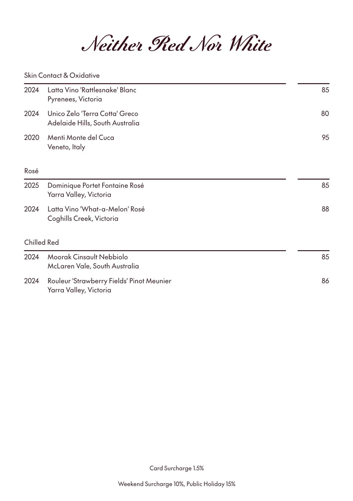 Amatrice Rooftop Restaurant menu, page 11