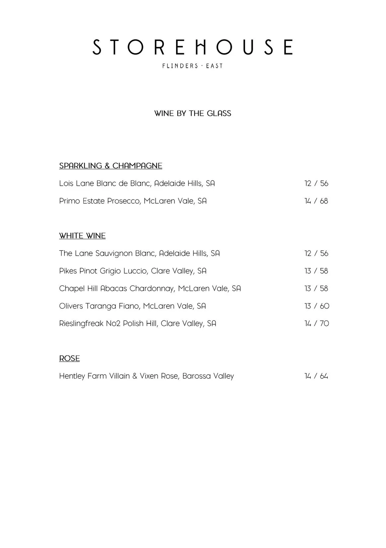 Storehouse Flinders East menu, page 5