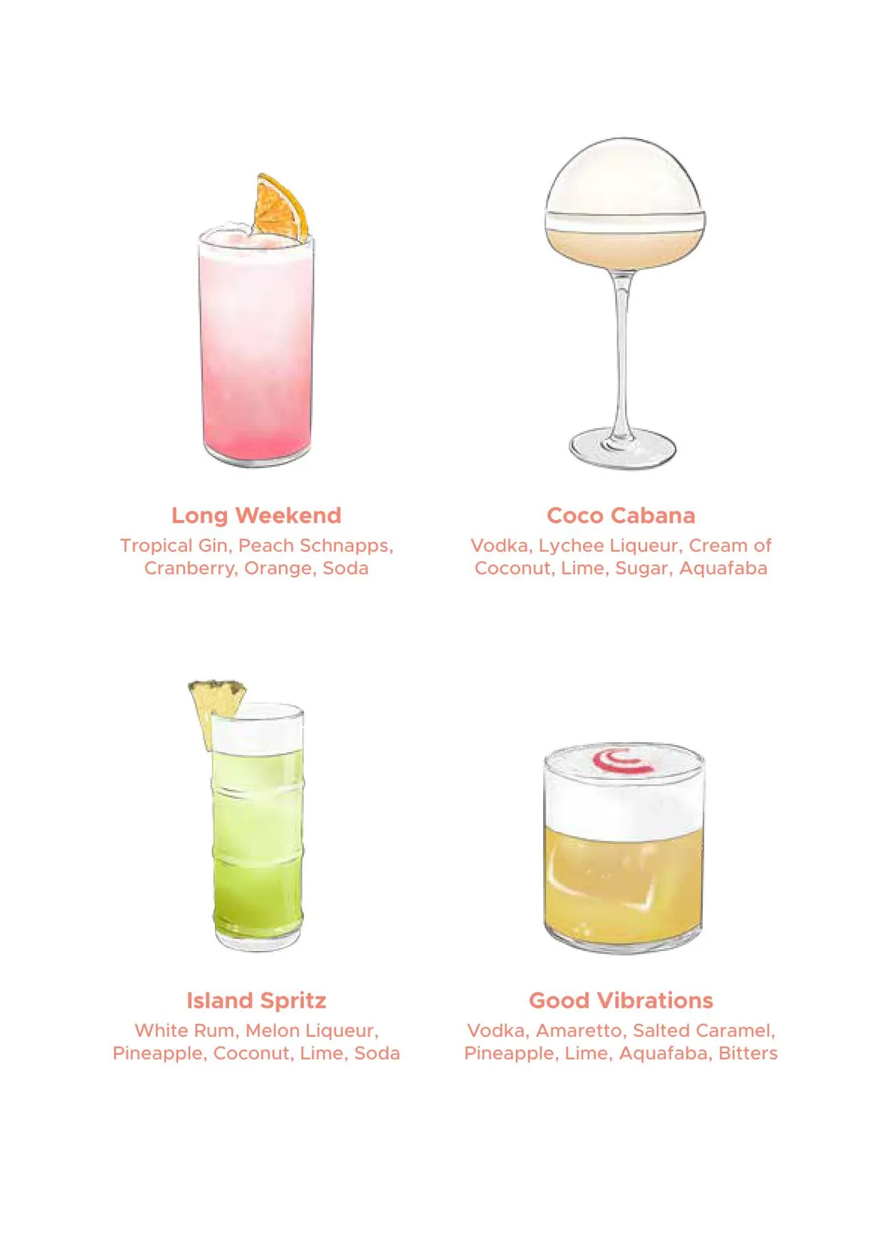 Cabana Bar menu, page 14